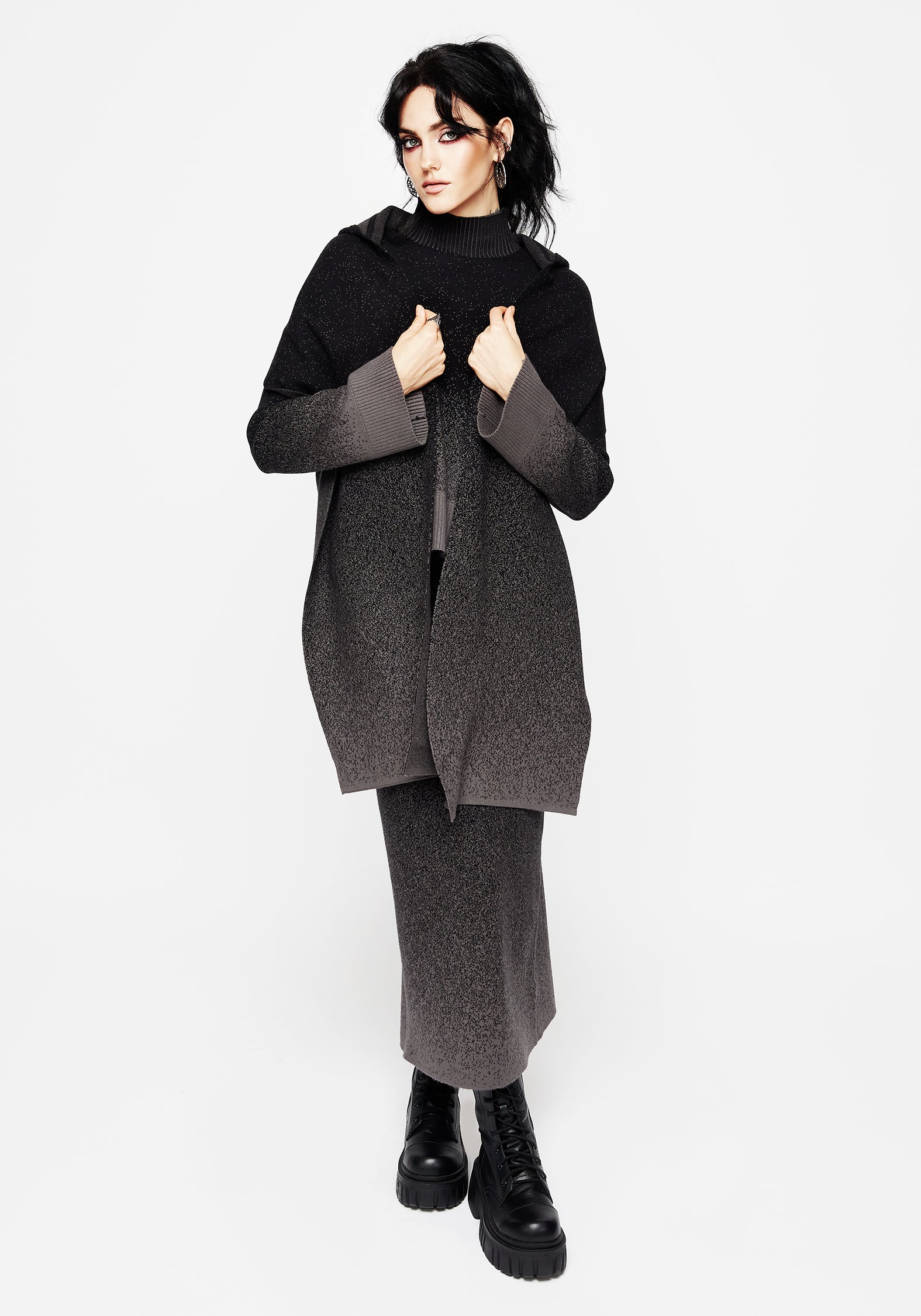Ombre Knit Hooded Scarf for Winter | Nightjar