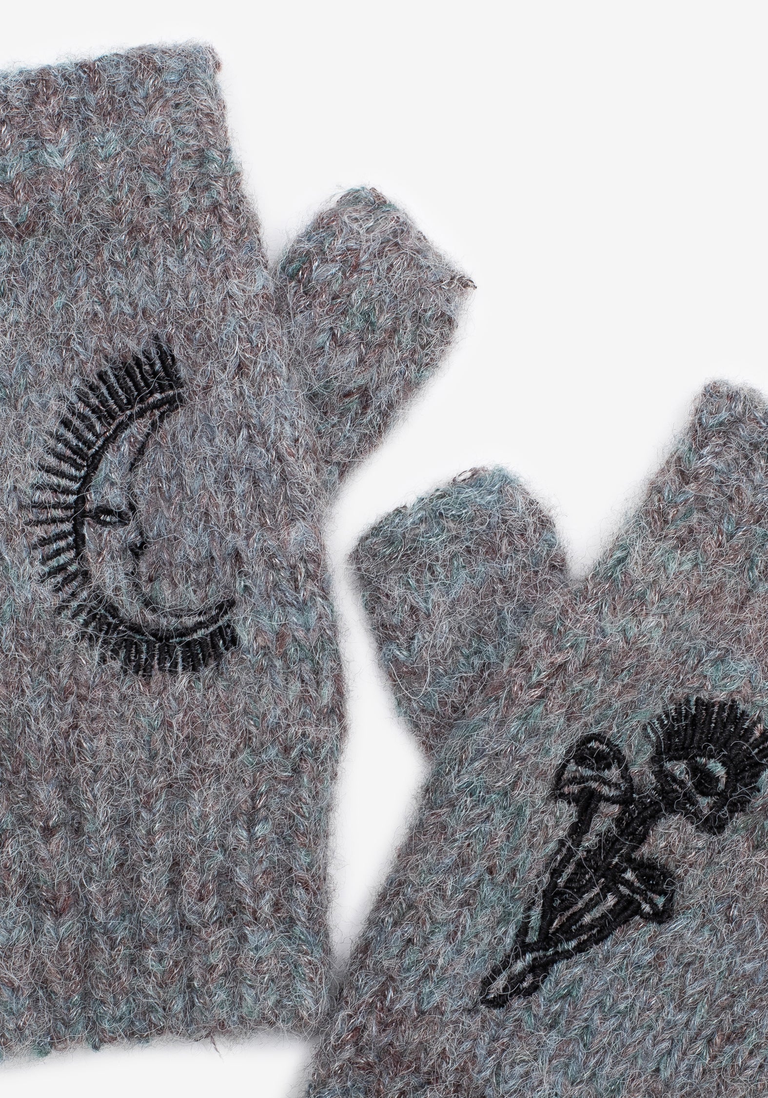 Embroidered Fingerless Gloves for Texting & Warmth | Mandragore Knit