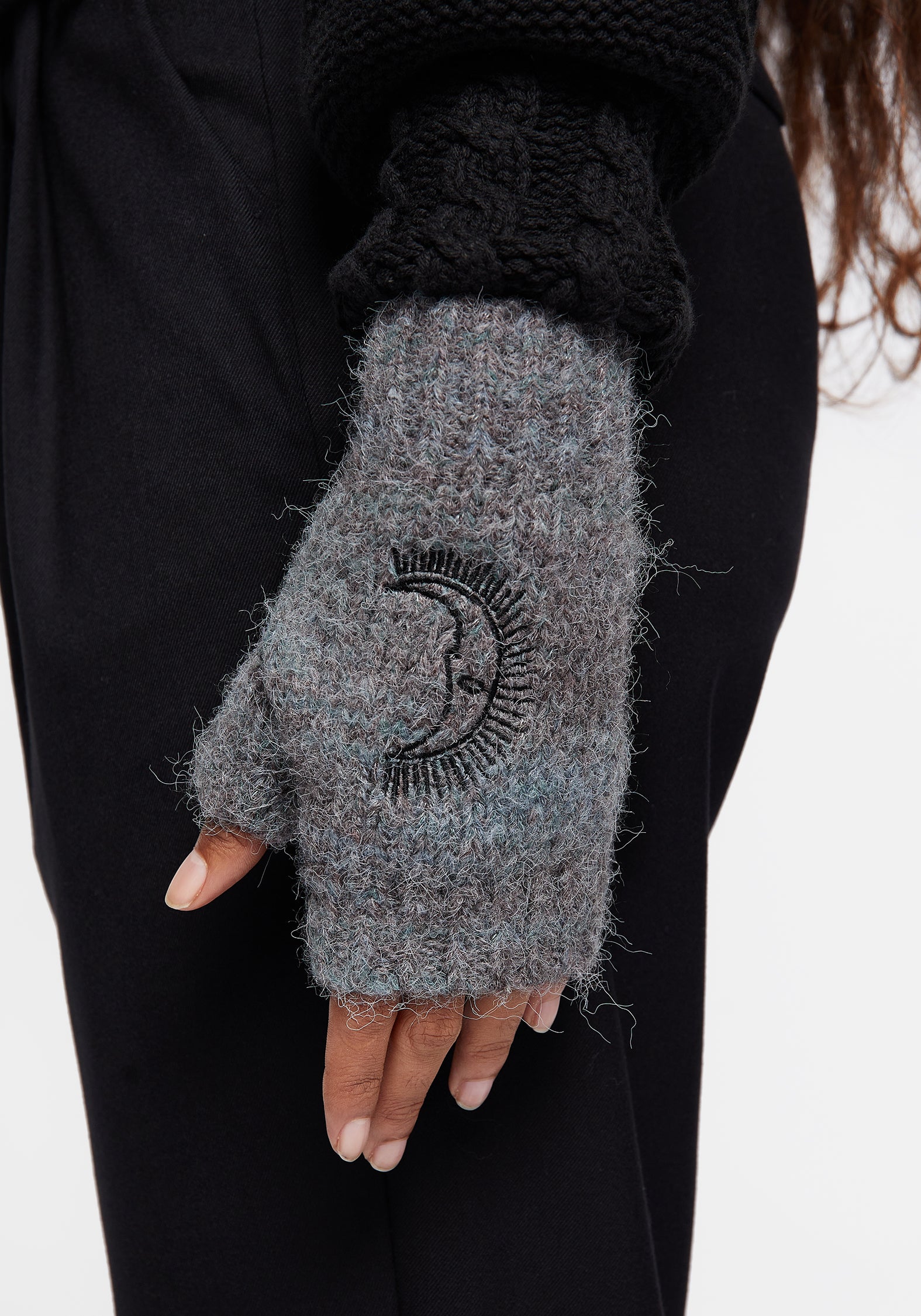 Embroidered Fingerless Gloves for Texting & Warmth | Mandragore Knit