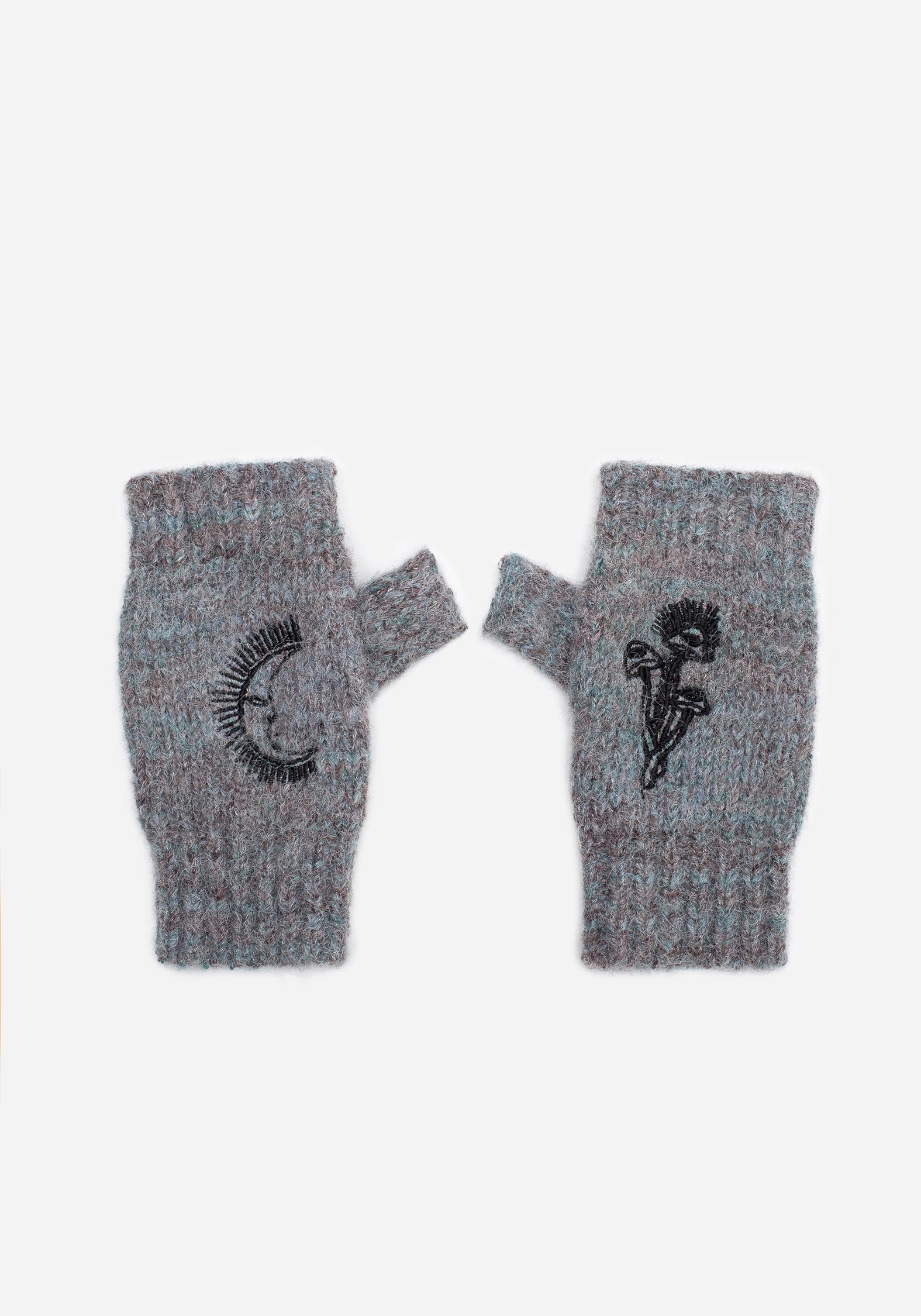 Embroidered Fingerless Gloves for Texting & Warmth | Mandragore Knit