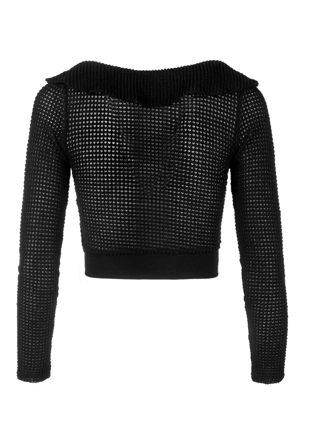 Crop Cardigan with Jewel Buttons & Frill Neckline | Enchantress