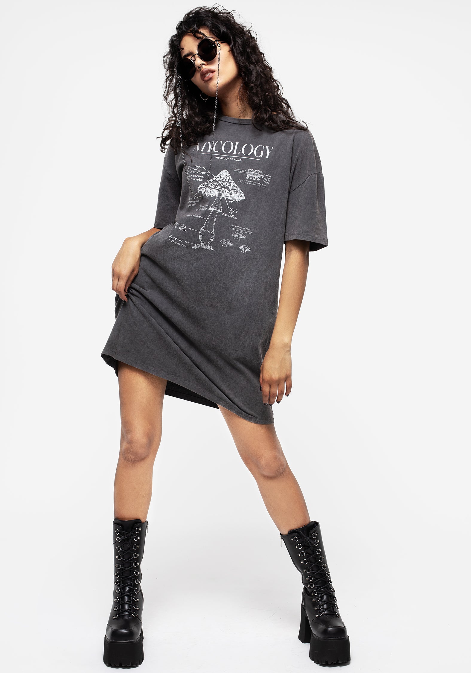 Mycology Graphic Print Tee Dress - Cotton Jersey & Relaxed Fit