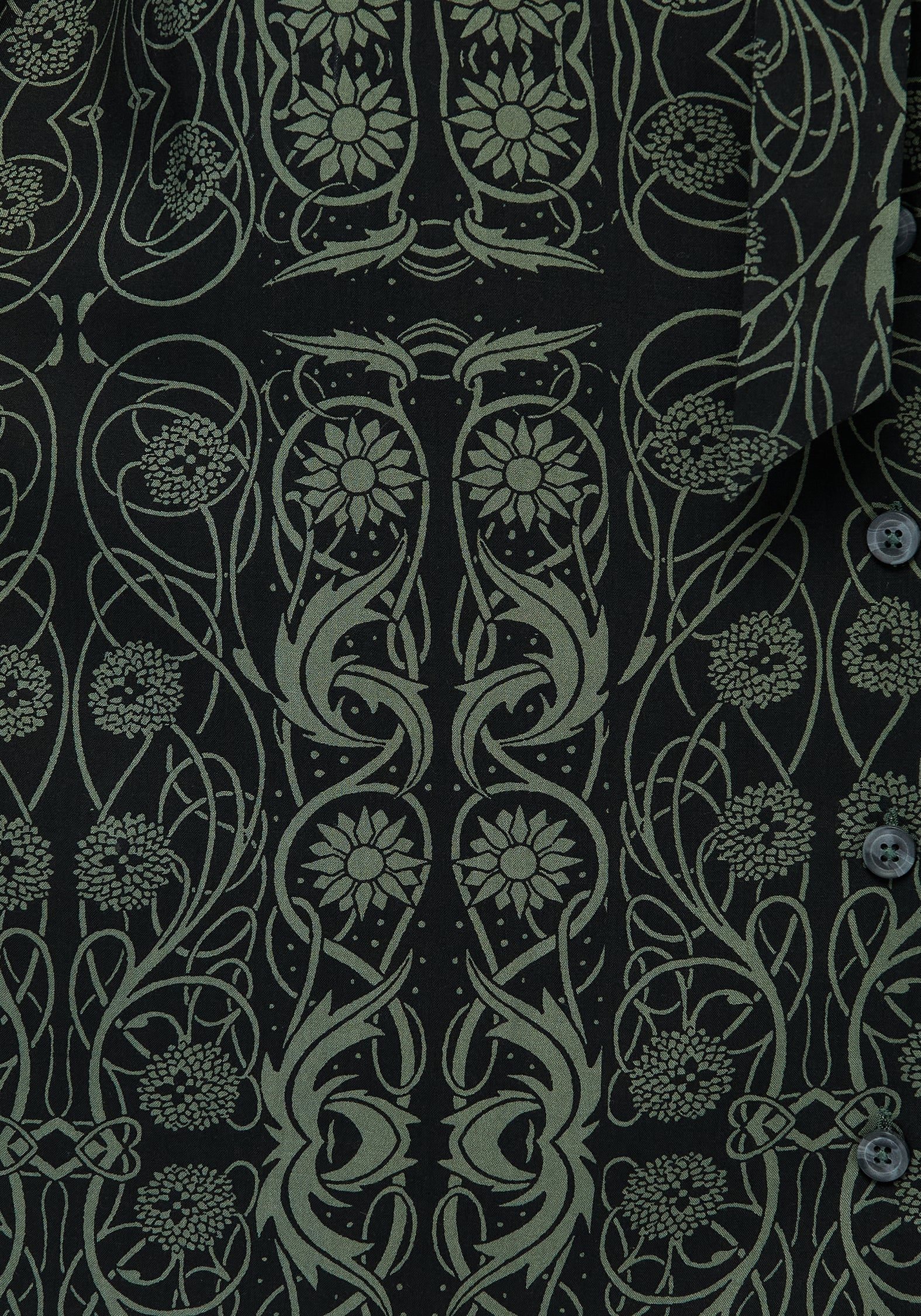 Celtic Print Button-Front Mini Dress with Puff Sleeves | Fianna