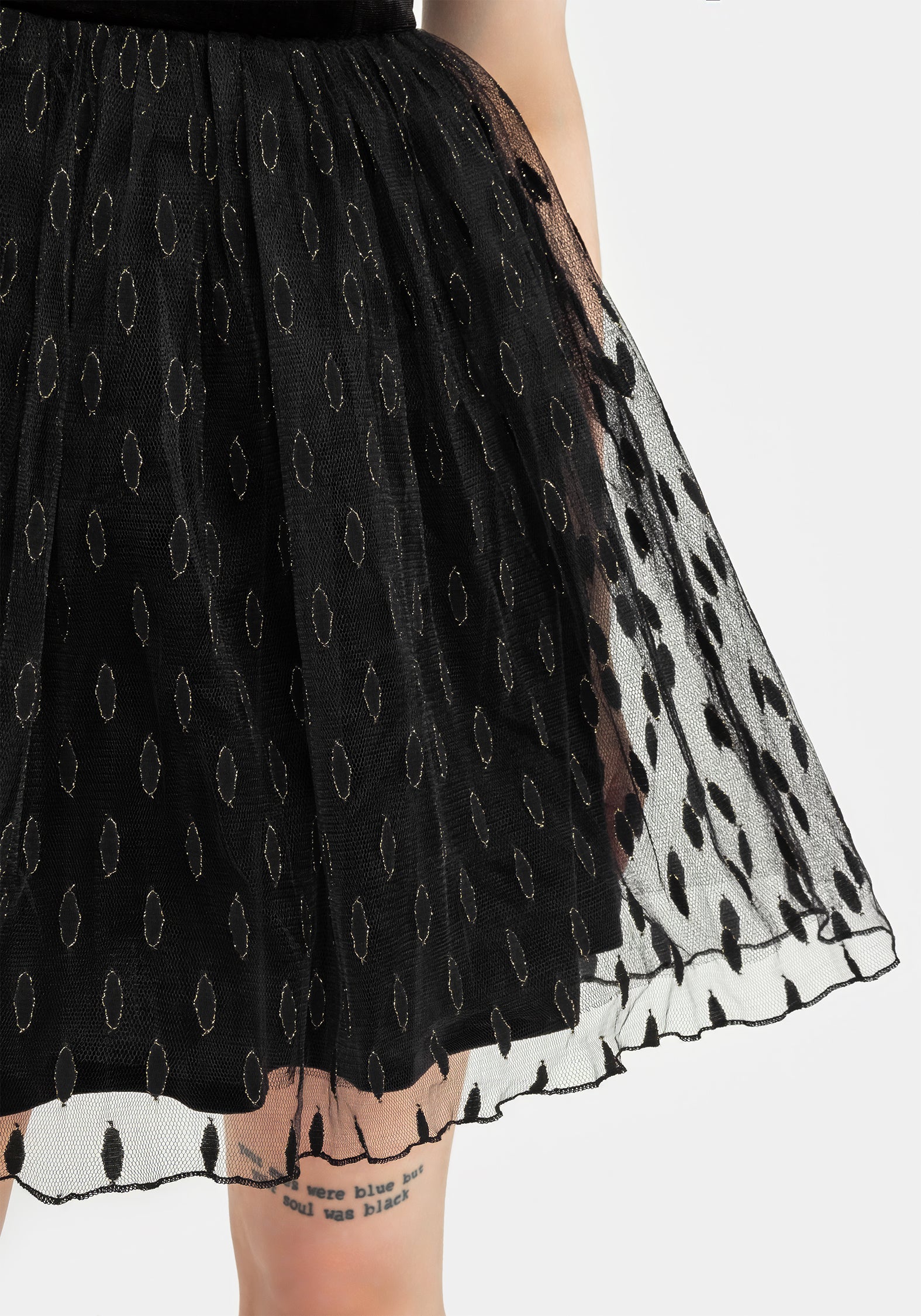 Black Velour & Tulle Puff Mini Dress with Sweetheart Neckline | Ellipse