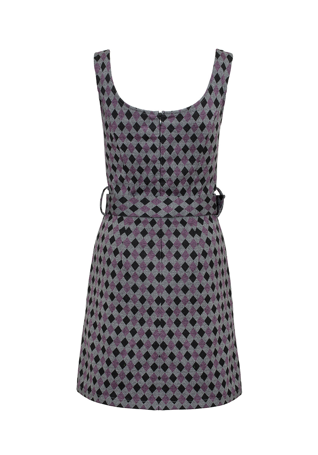 Belted Pinafore Dress with Harlequin Design | ClownTears