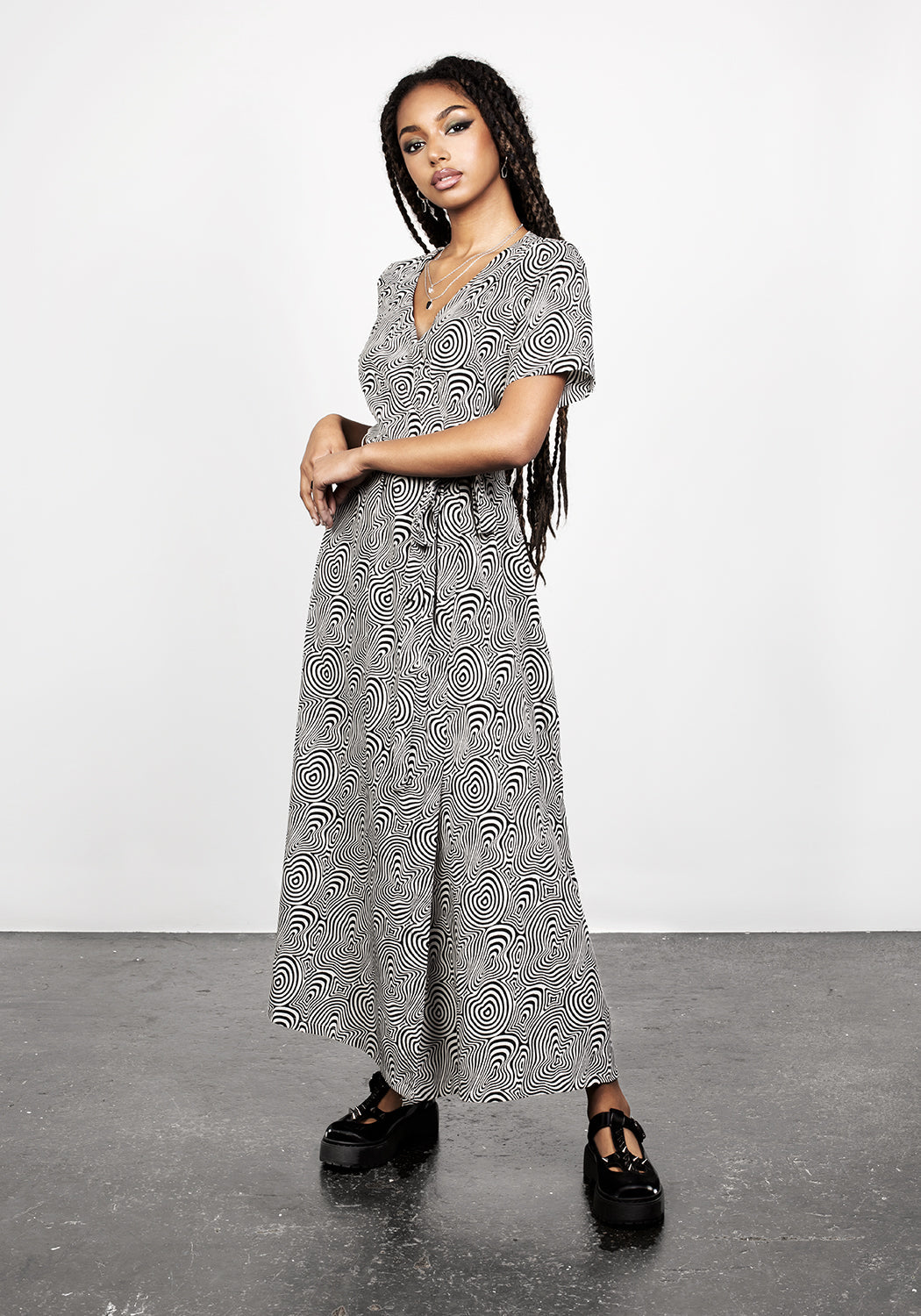 Printed Wrap Maxi Dress with Short Sleeves & Tie Belt | SUMMERS
