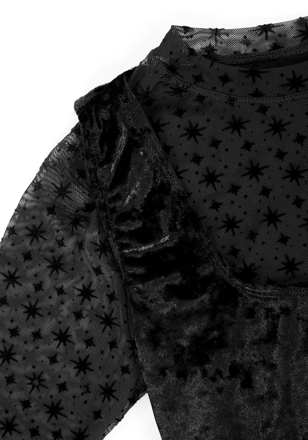 Black Velvet Bodycon Dress with Starry Sheer Top | Spectacle