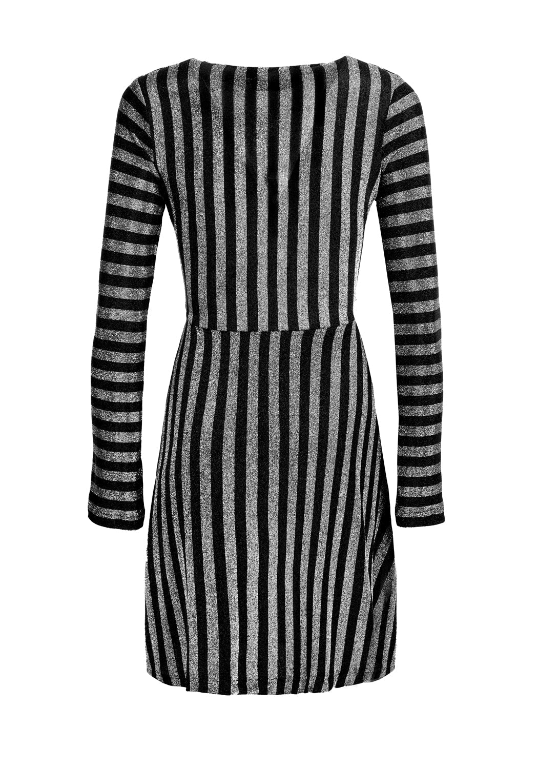 Black Glitter Mock Wrap Dress with V-Neck & Side Split | Roxy