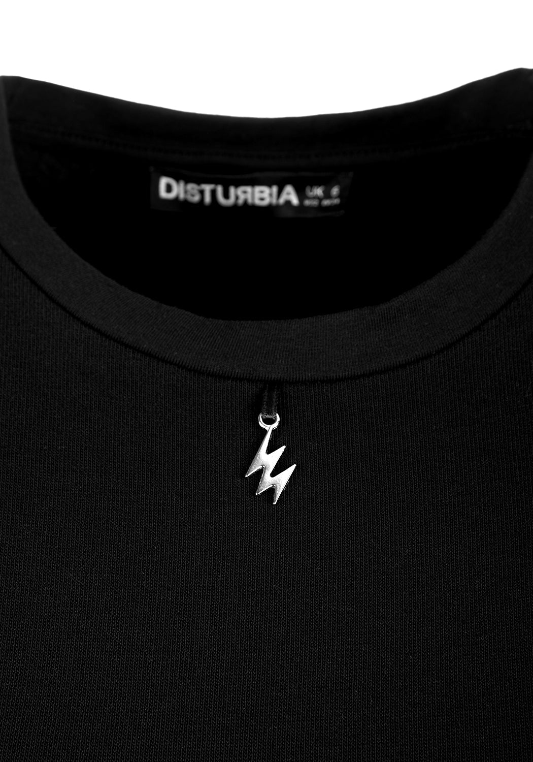 Black Skater Dress with Frill Sleeves & Lightning Charm | Power Frill