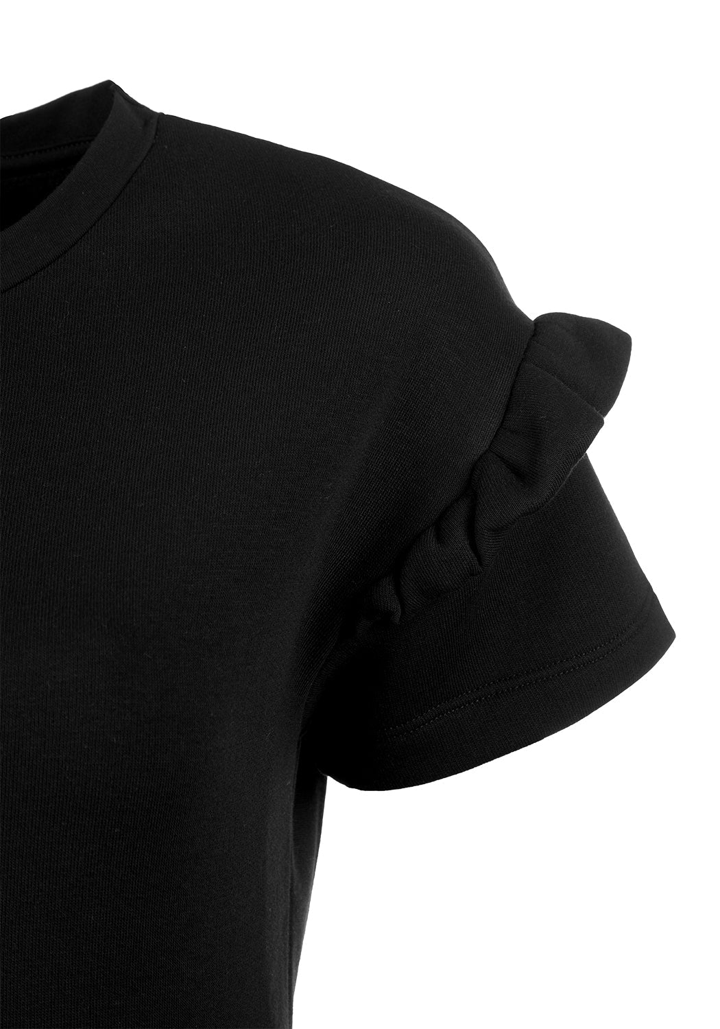 Black Skater Dress with Frill Sleeves & Lightning Charm | Power Frill