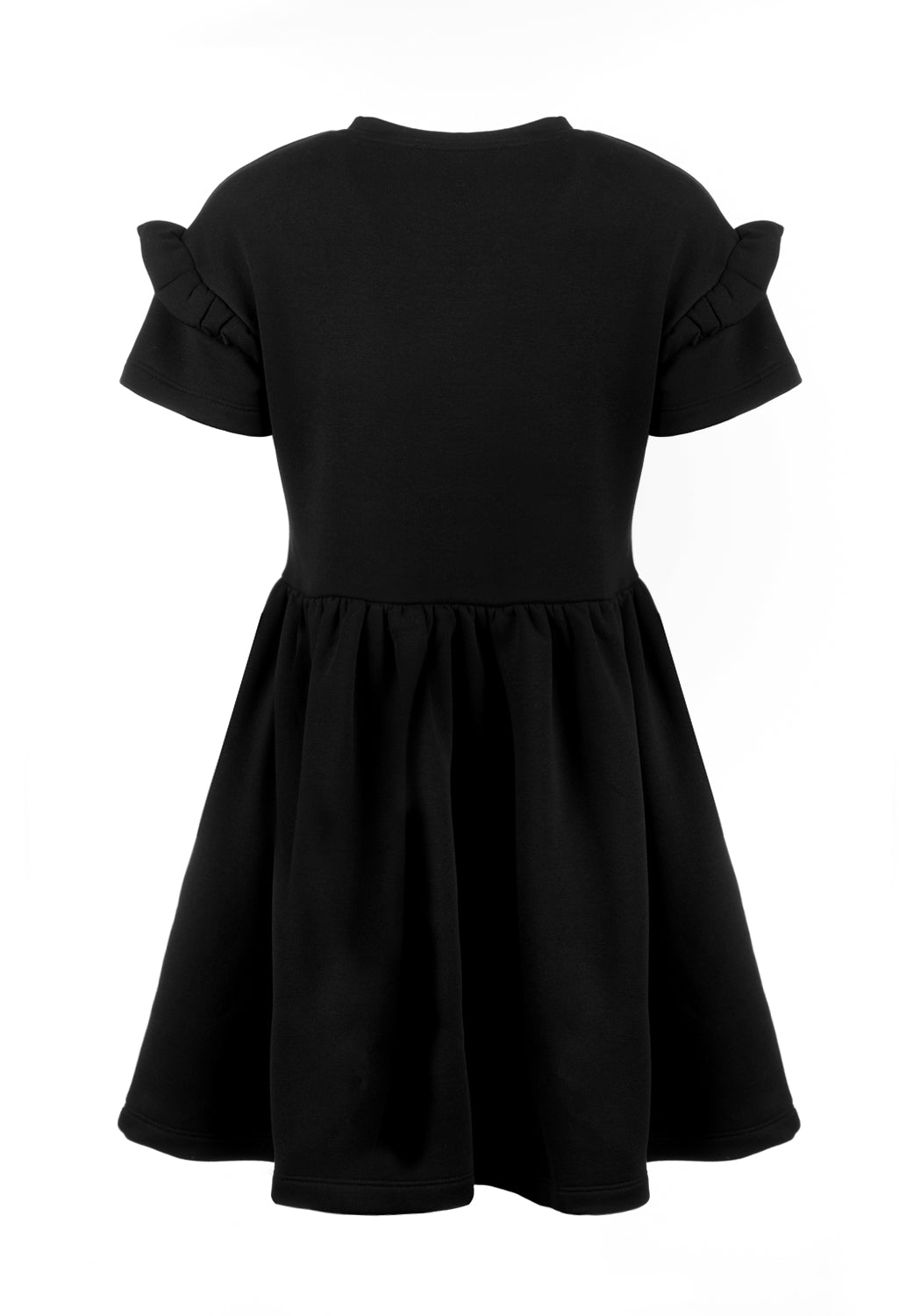 Black Skater Dress with Frill Sleeves & Lightning Charm | Power Frill