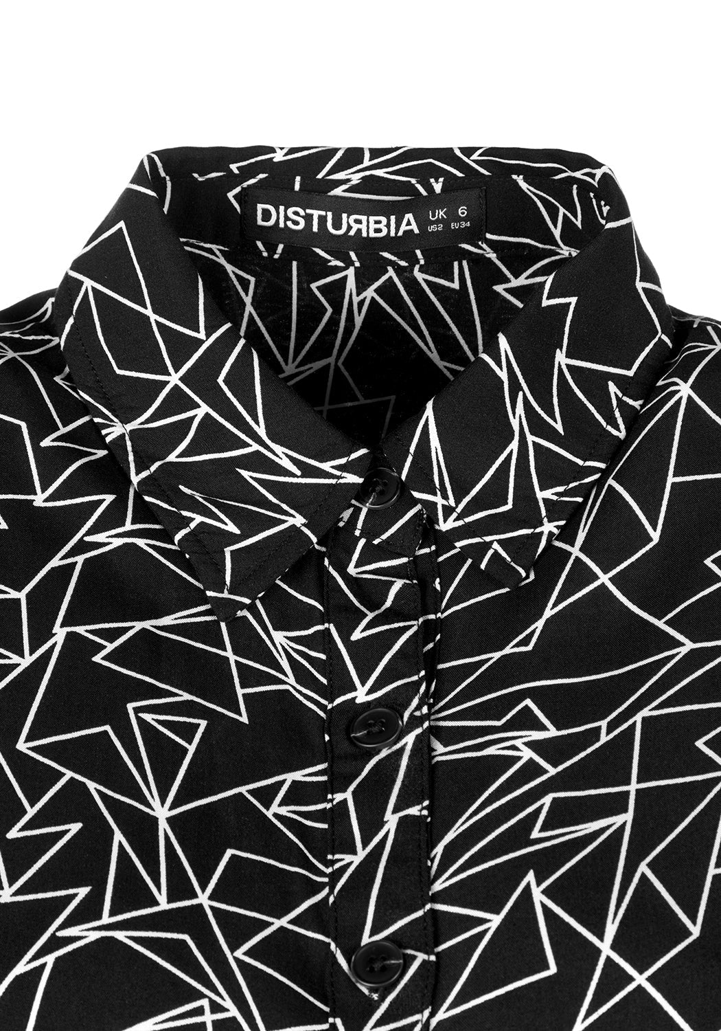 Geometric Print Long-Sleeve Shirt Dress | Hypatia