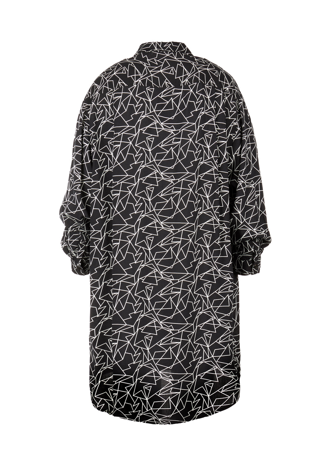 Geometric Print Long-Sleeve Shirt Dress | Hypatia