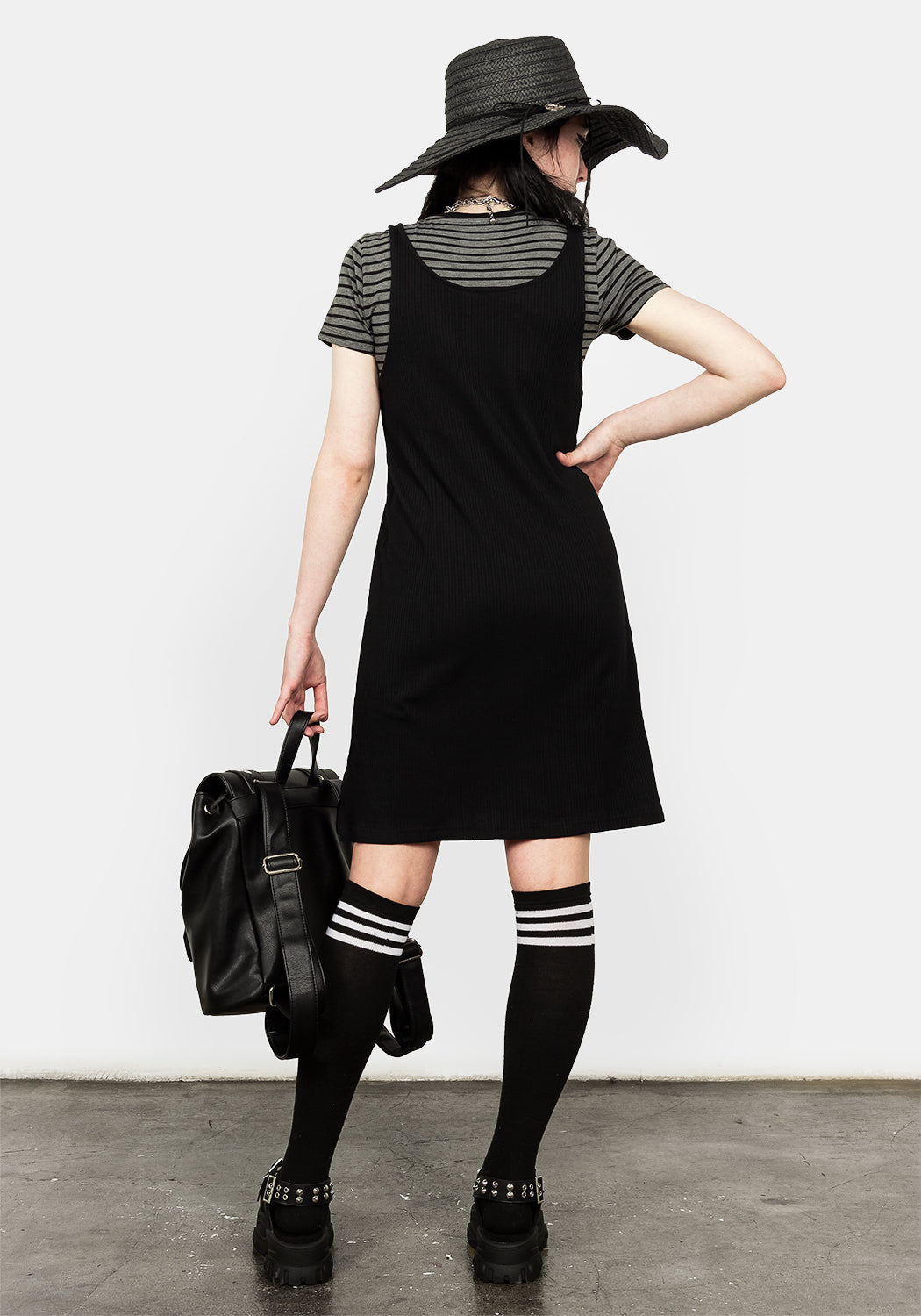 Black Death Moth Vest Dress with Side Splits | MORTA