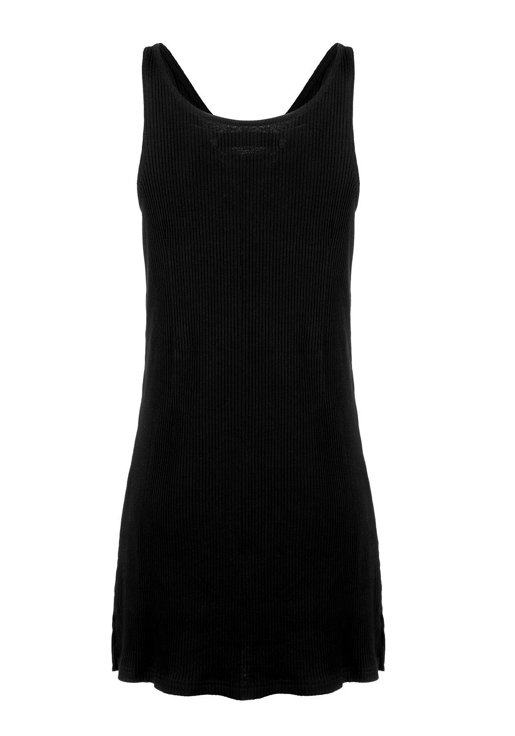 Black Death Moth Vest Dress with Side Splits | MORTA