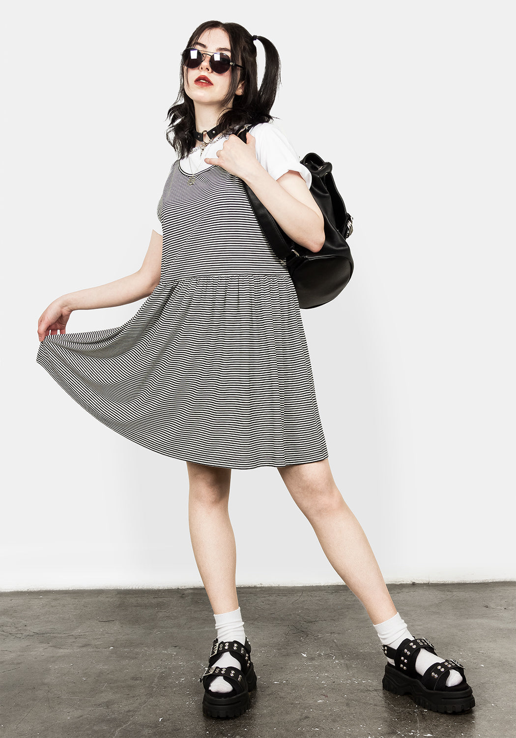 Striped Skater Vest Dress with A-Line Silhouette | Josephine