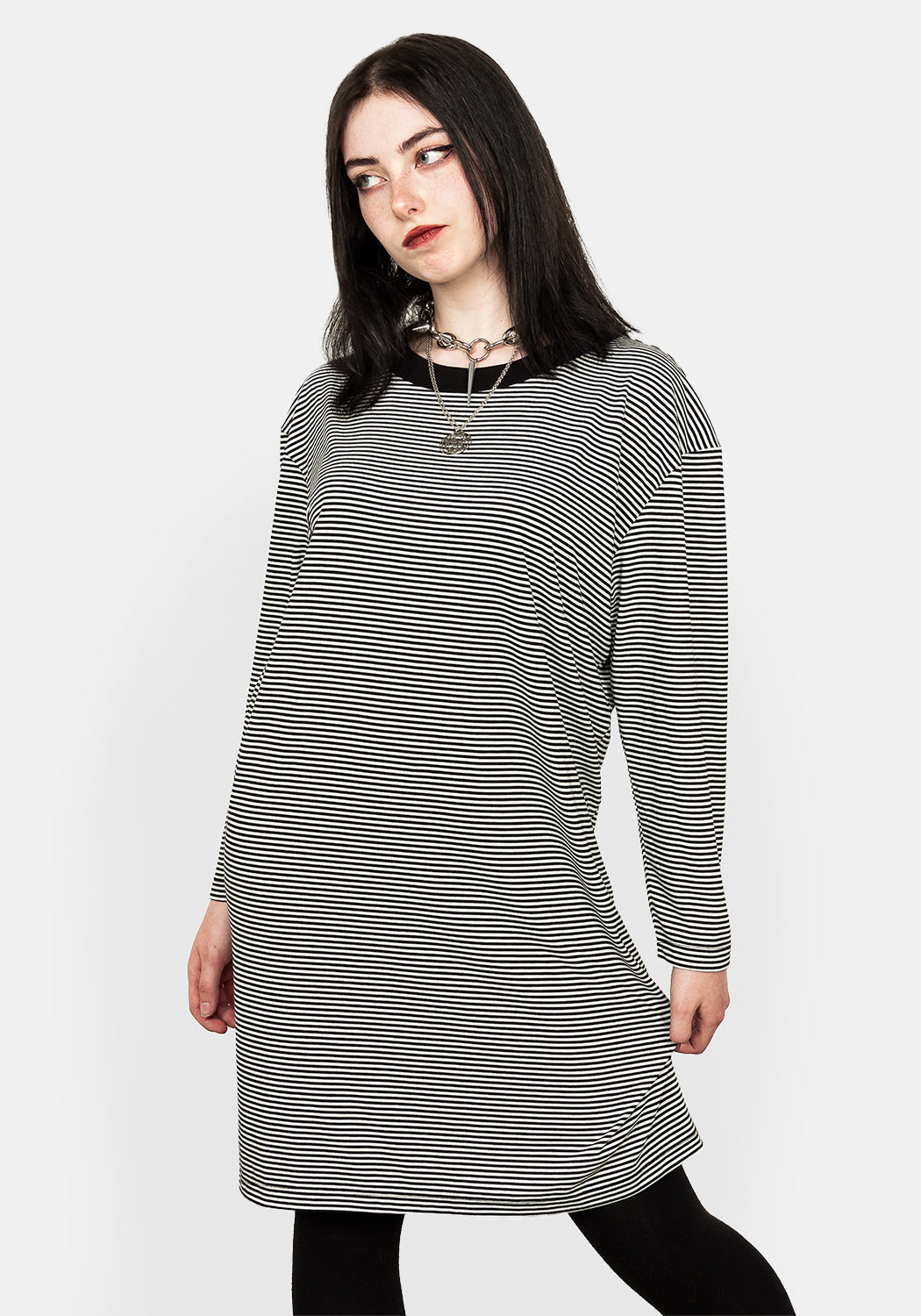 Oversized Stripe Long Sleeve Dress | Audrey Chic