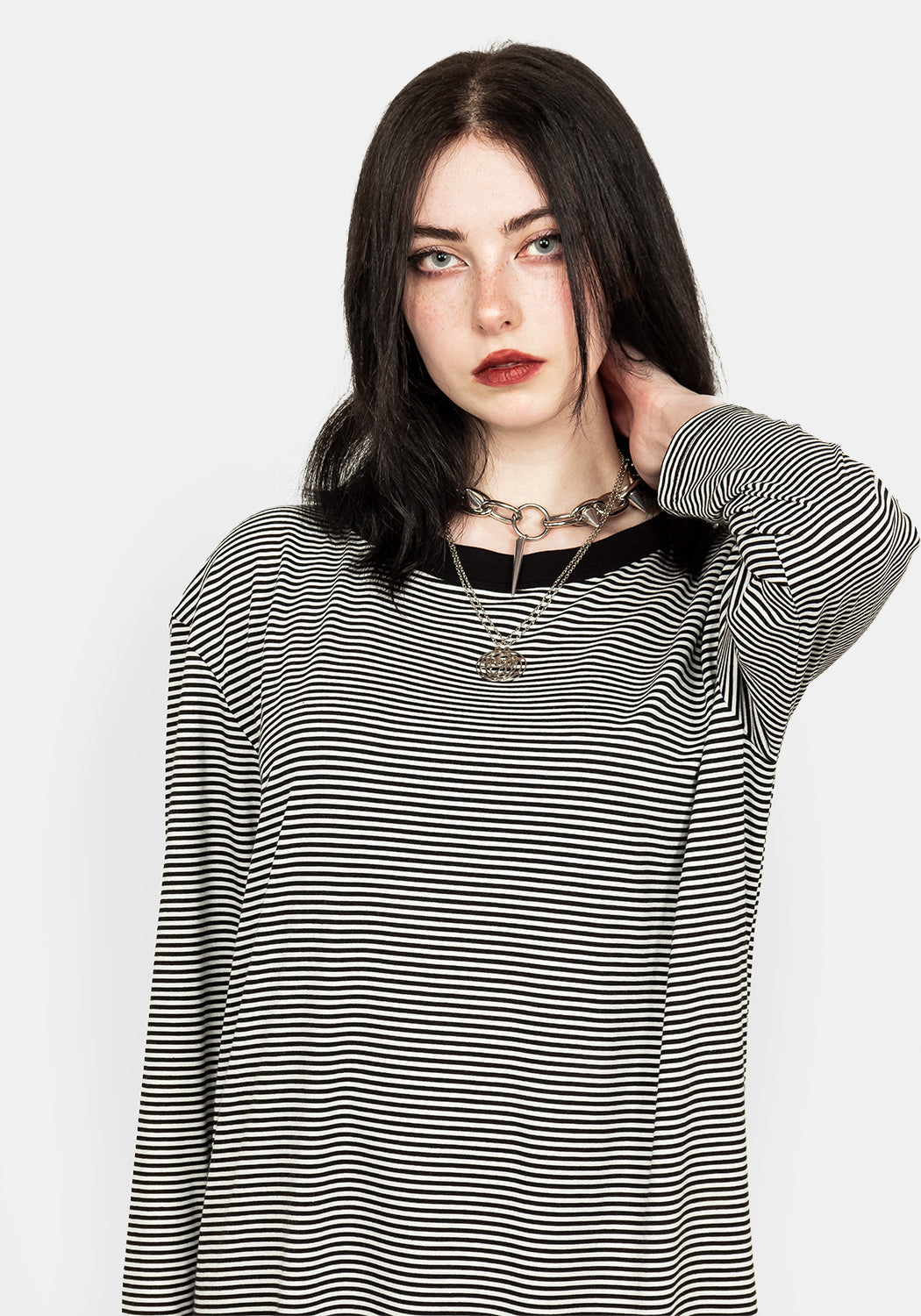 Oversized Stripe Long Sleeve Dress | Audrey Chic