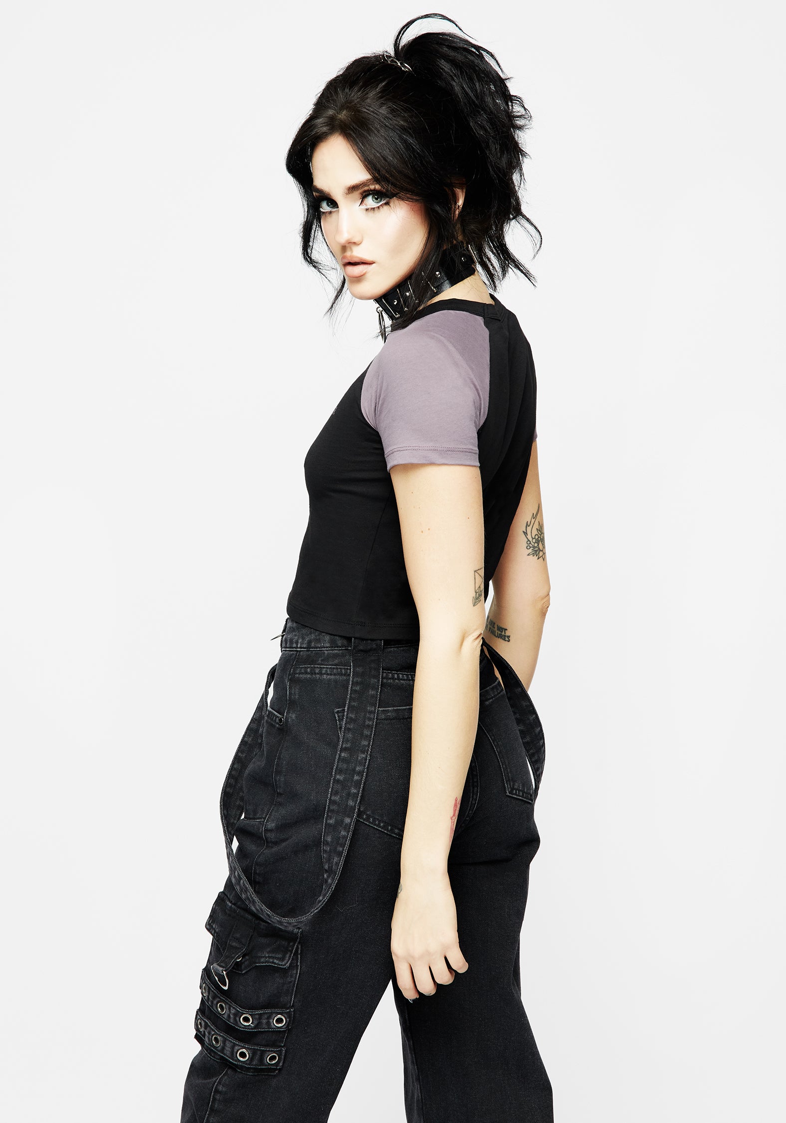 Black Washed Wide Leg Denim Jeans | Skater Style with High-Rise Fit