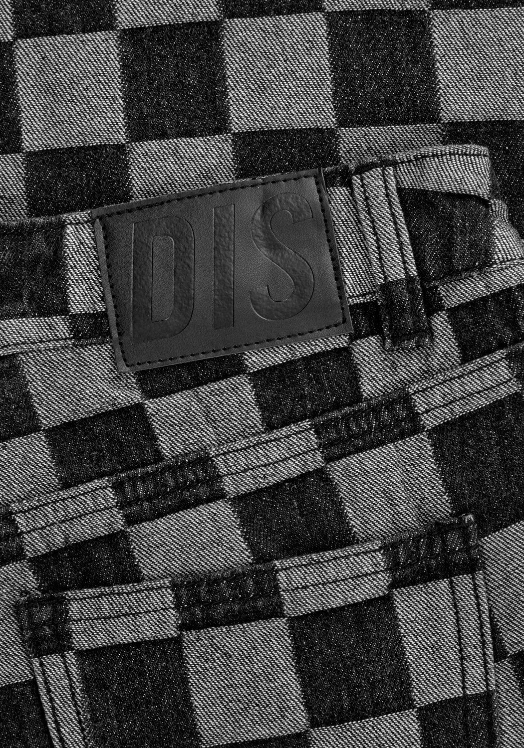 Checkerboard Wide Leg Denim Jeans | KERB