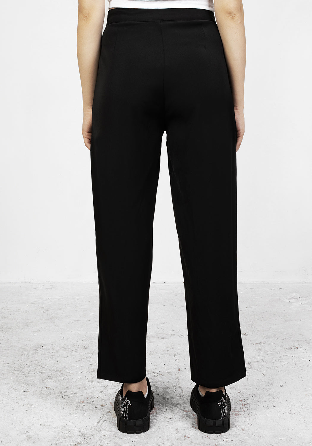 Tailored Zip-Up Trousers with Tapered Leg & Silver Zips | Proto