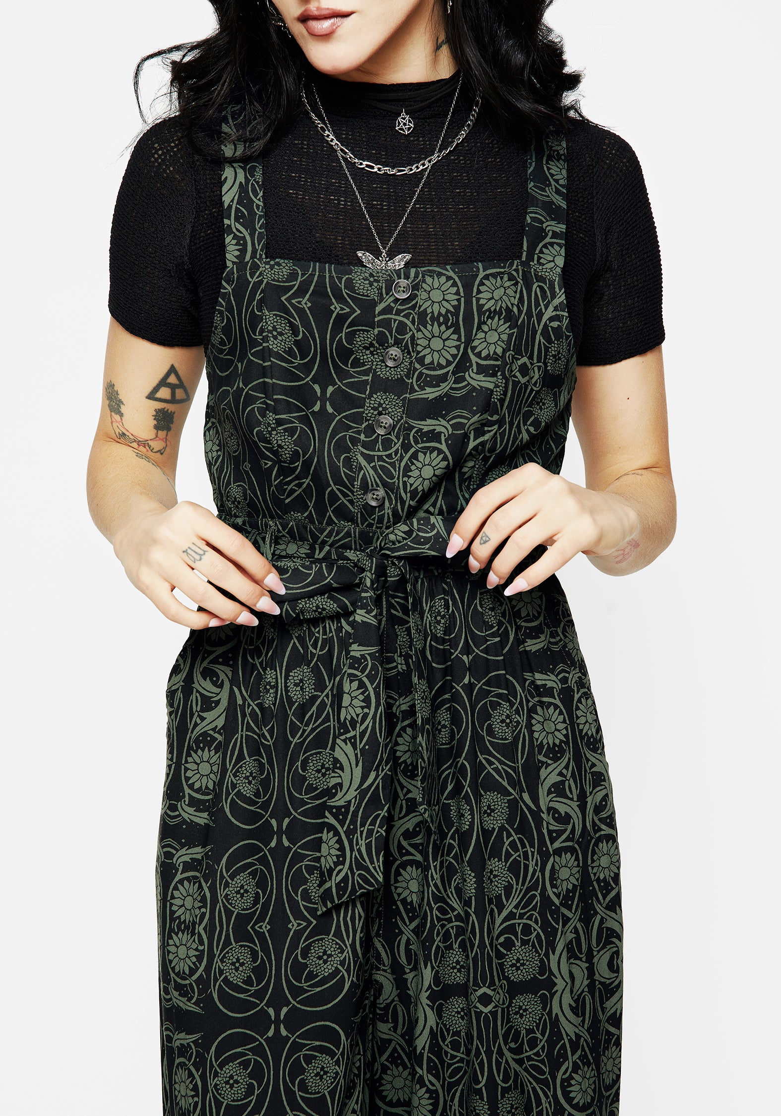 Celtic Print Wide Leg Jumpsuit with Belt & Pockets | Fianna