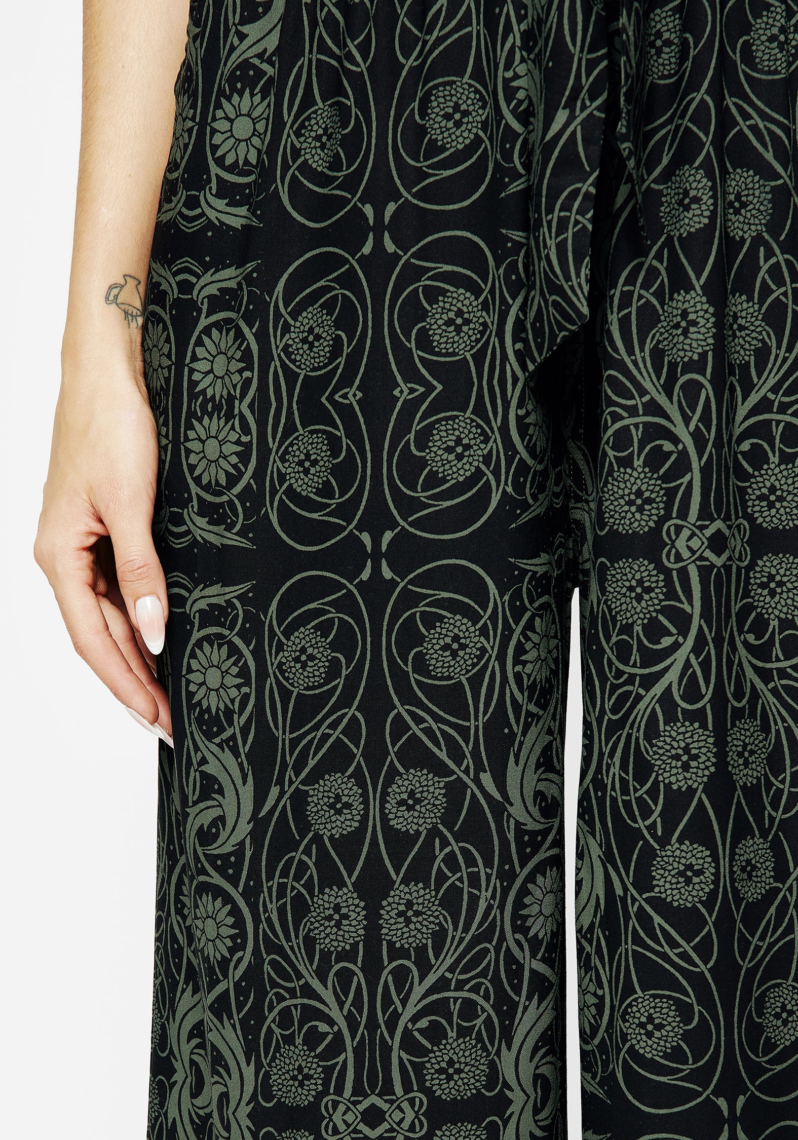 Celtic Print Wide Leg Jumpsuit with Belt & Pockets | Fianna