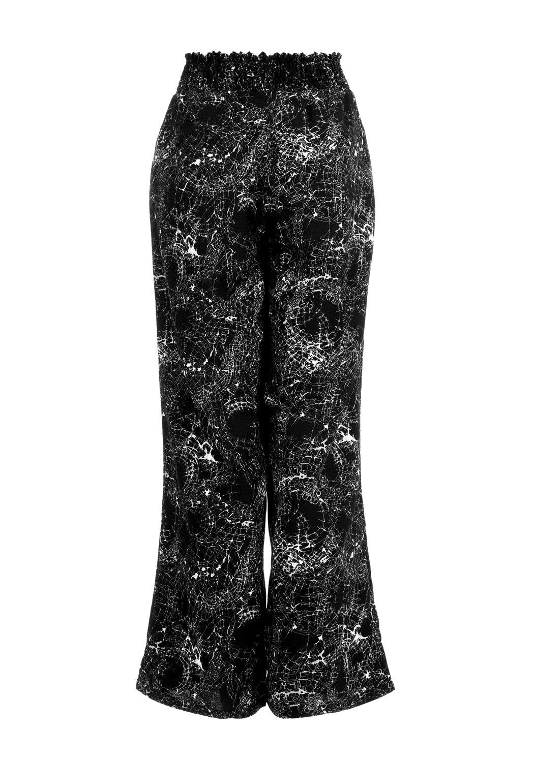 Black Wide Leg Cropped Trousers with High Waistband | Spellwork