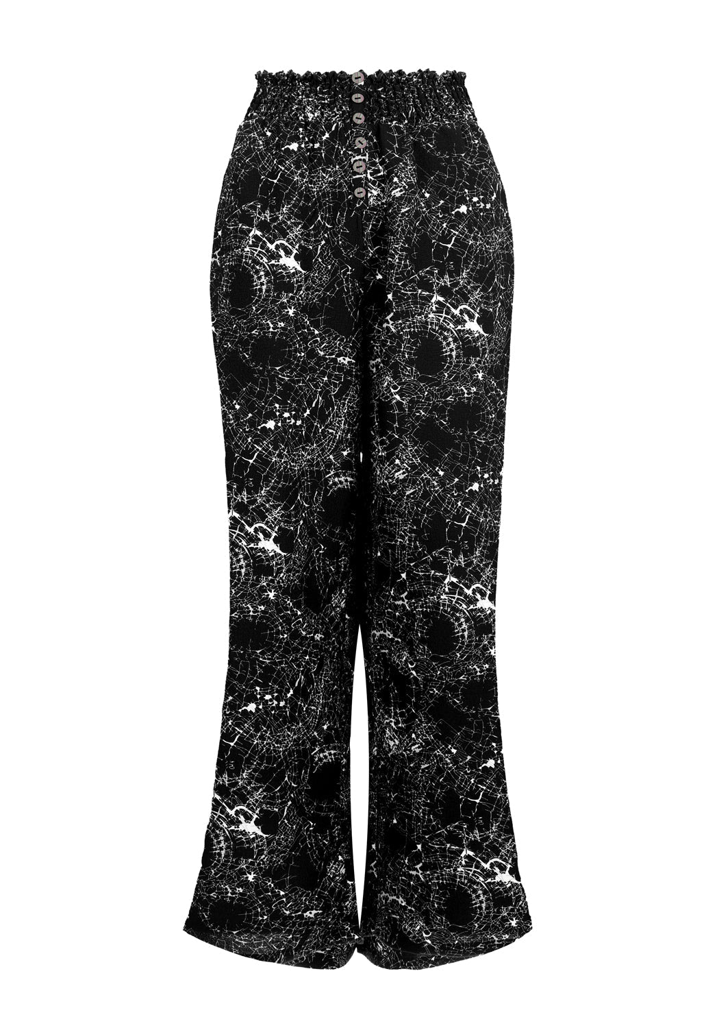 Black Wide Leg Cropped Trousers with High Waistband | Spellwork