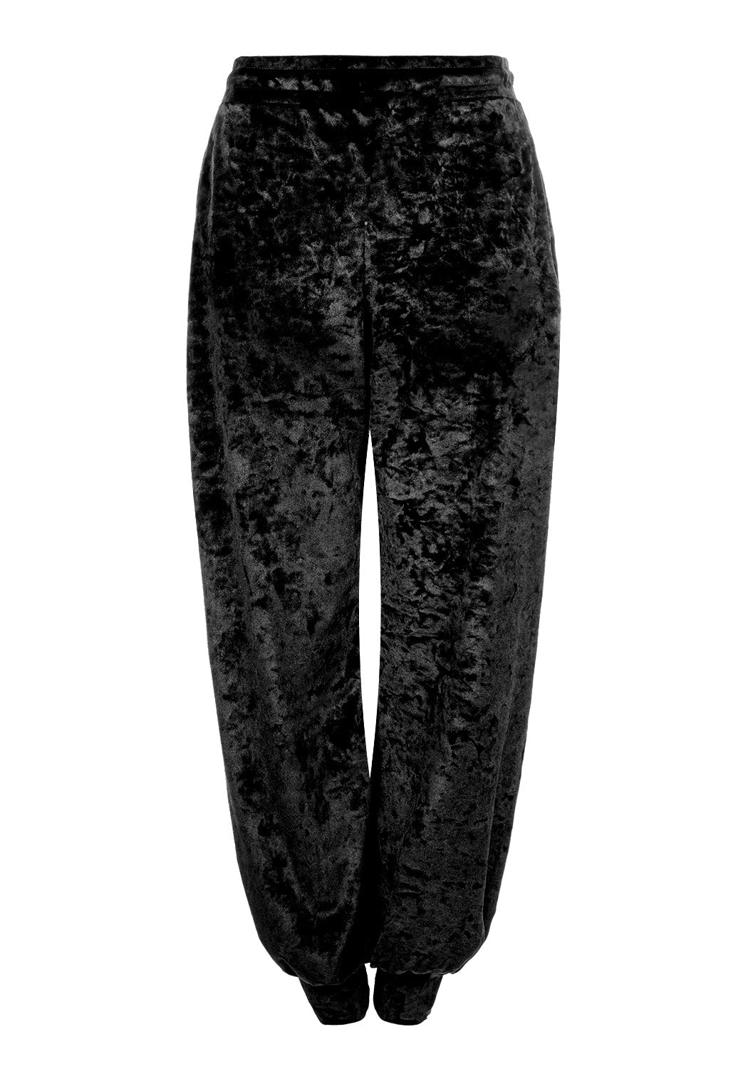 Gothic Black Velour Sweatpants with Embroidered Bat | Sad Bat's Club
