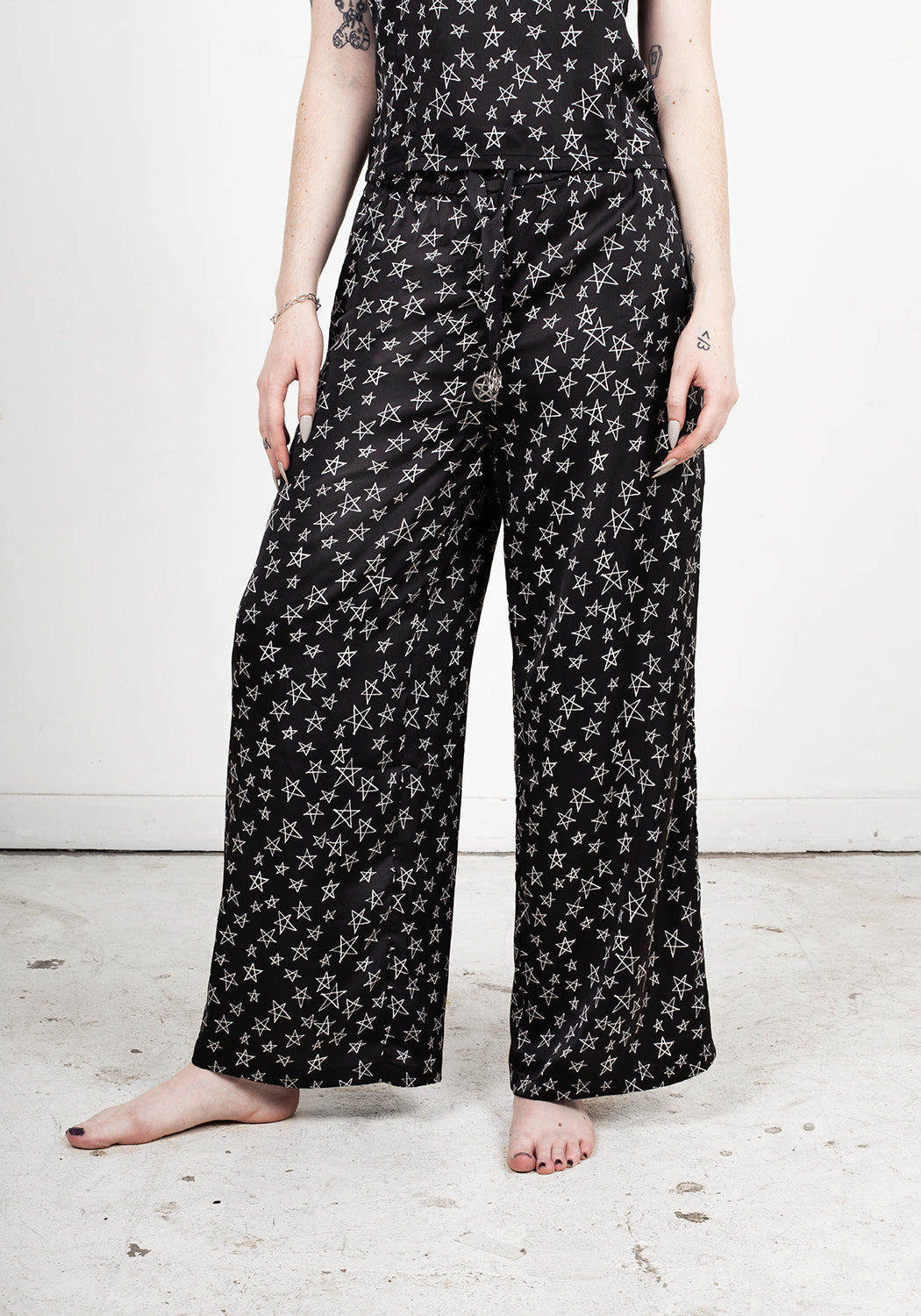 Silky Pentagram Pants with Elastic Waistband | Hallow