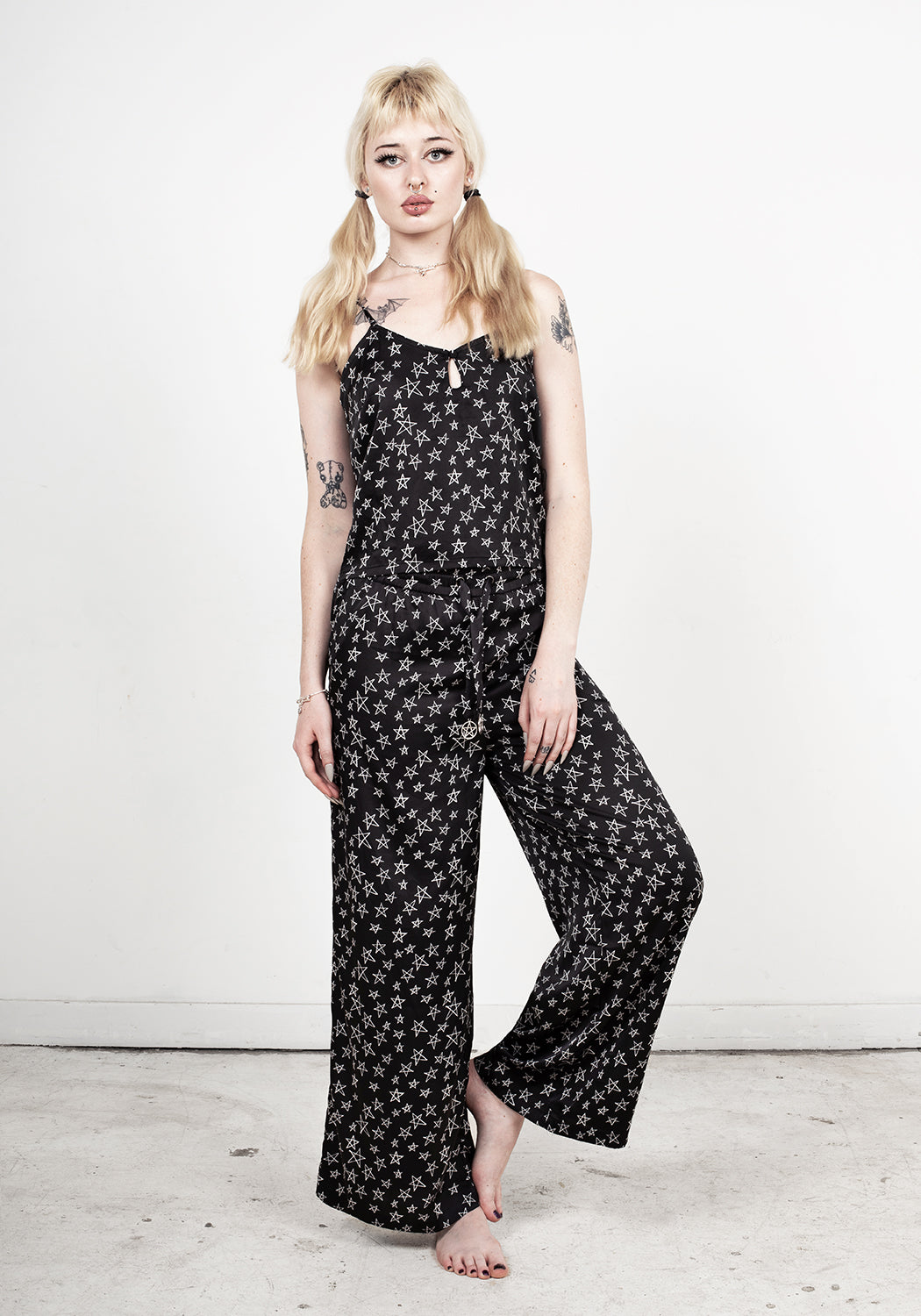 Silky Pentagram Pants with Elastic Waistband | Hallow