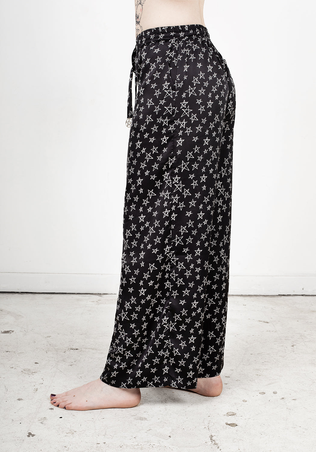 Silky Pentagram Pants with Elastic Waistband | Hallow