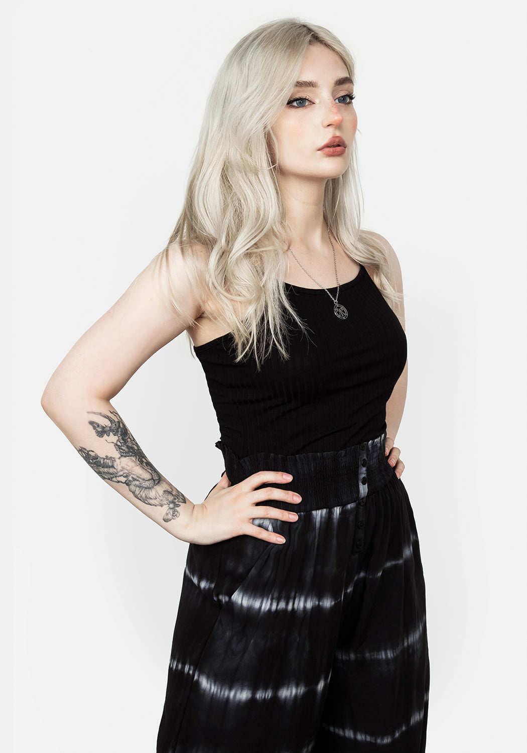 Tie-Dye Wide Leg Trousers with Elastic Waist & Pockets | Ethereal