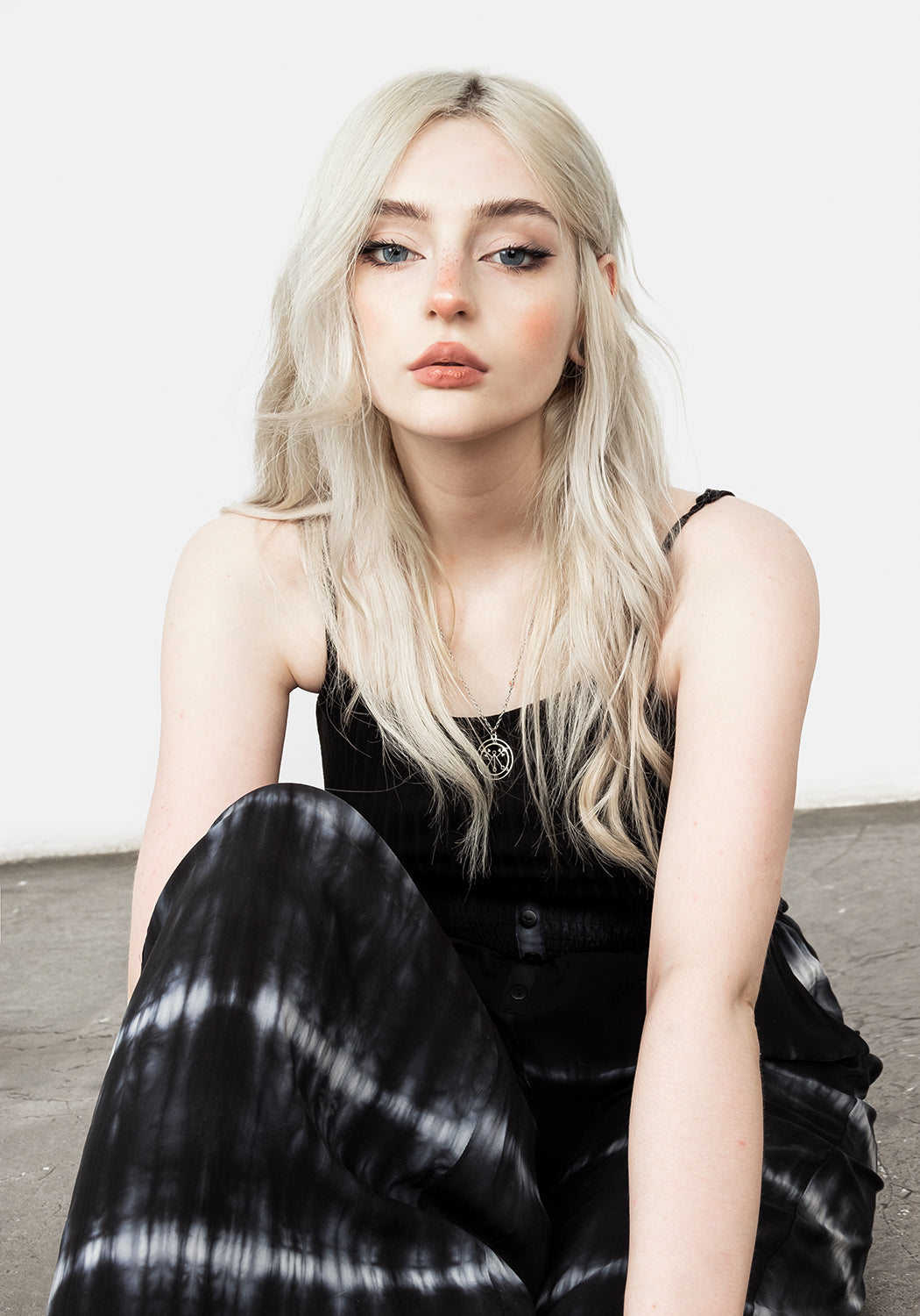 Tie-Dye Wide Leg Trousers with Elastic Waist & Pockets | Ethereal