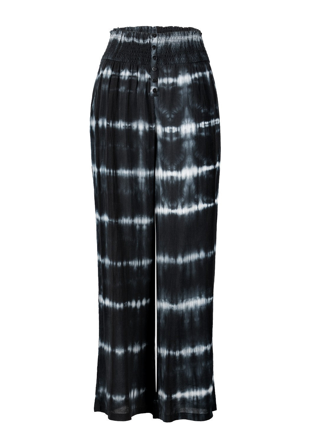 Tie-Dye Wide Leg Trousers with Elastic Waist & Pockets | Ethereal