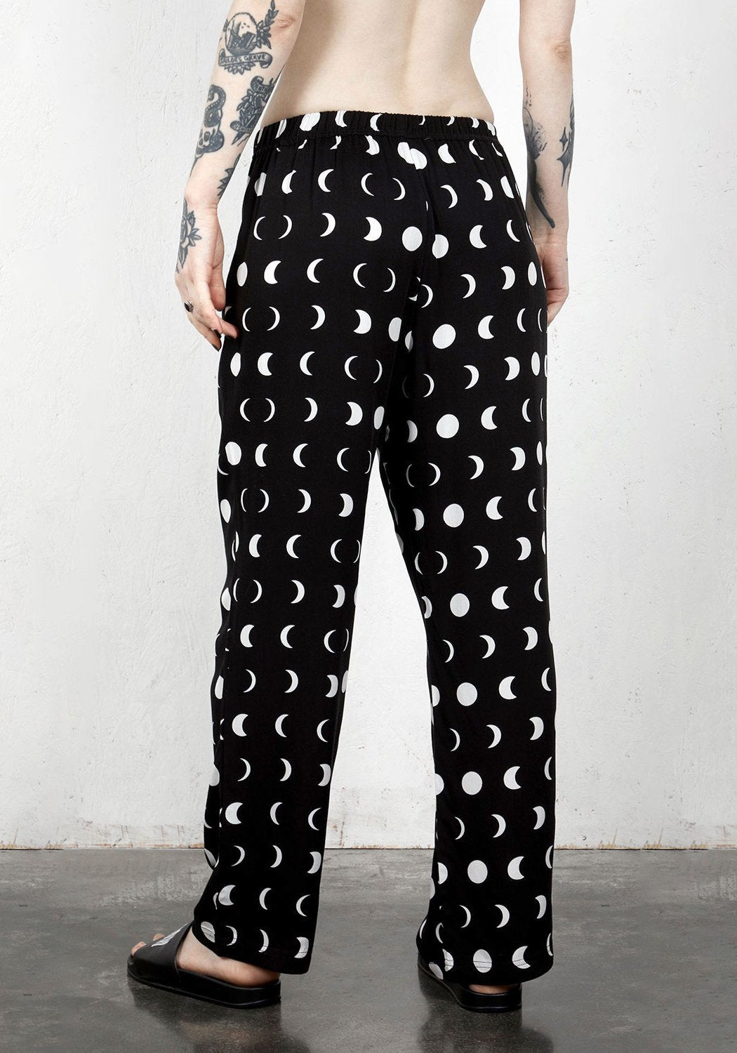 Moon Phase Lounge Pants for Women - Soft Rayon & Wide Leg
