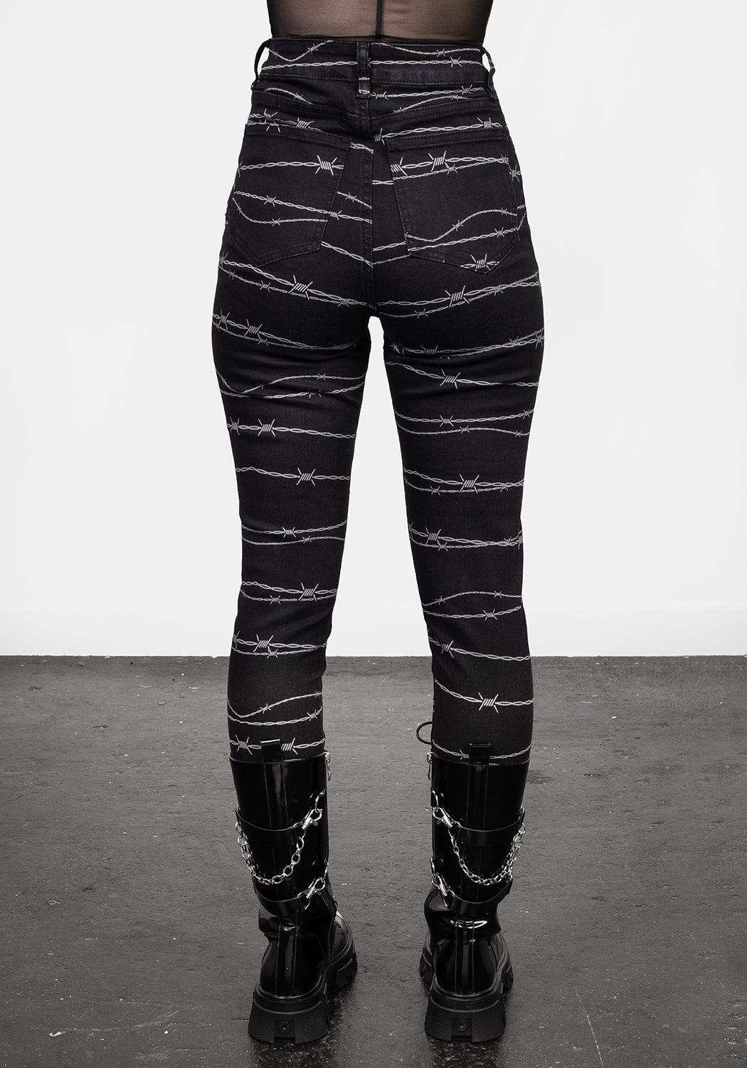 Barbed Wire Skinny Jeans for Women | High-Waisted Stretch Denim