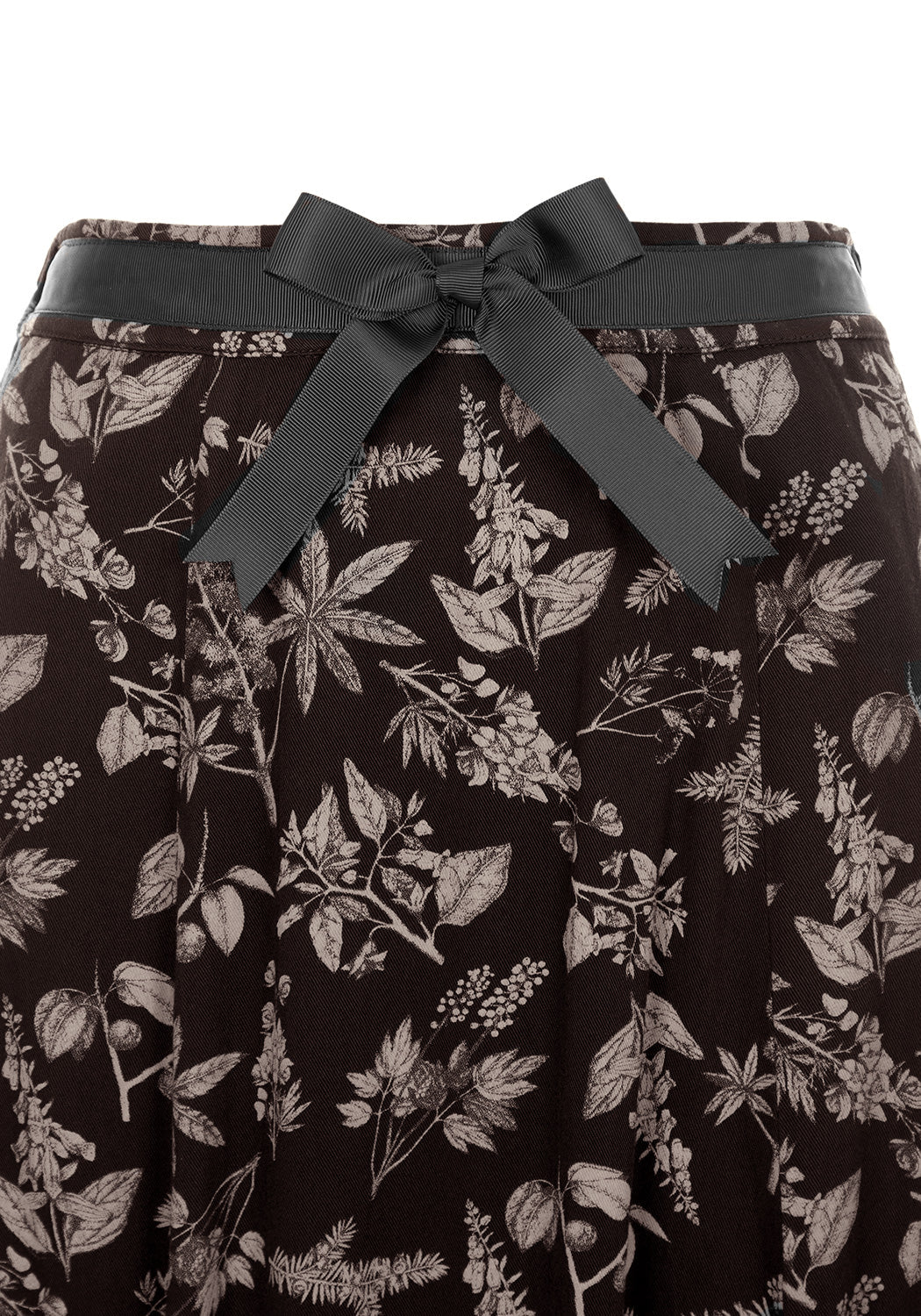Poisonous Plant Print Split Midi Skirt with Pockets | 100% Rayon