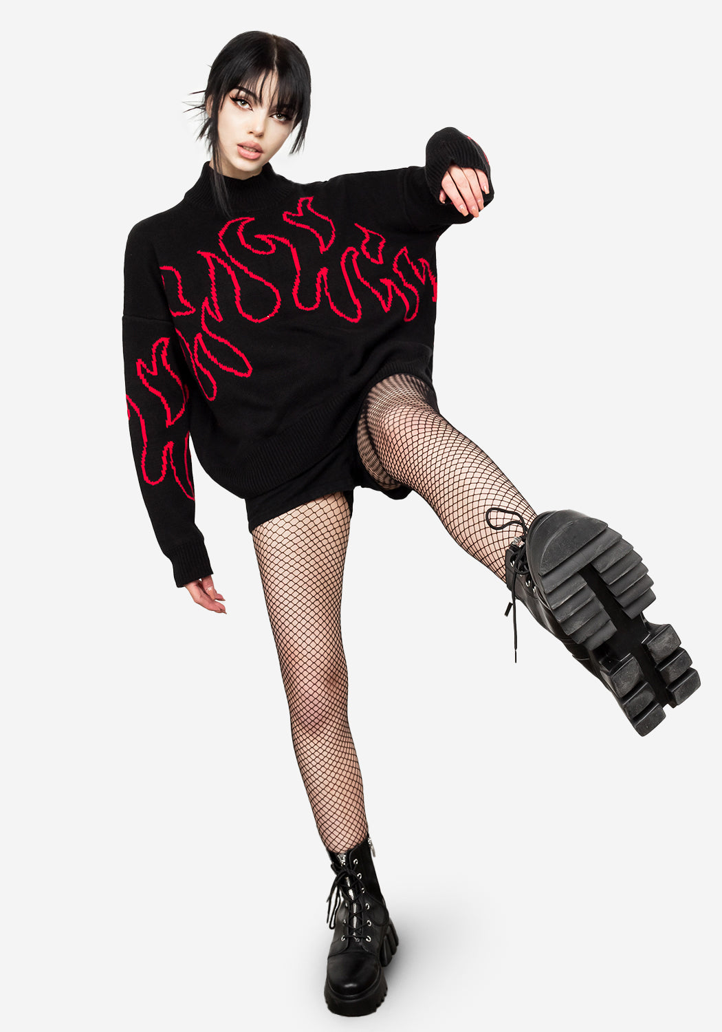 Chunky Knit Flame Sweater - Boxy Fit & Dropped Shoulders | Blaze