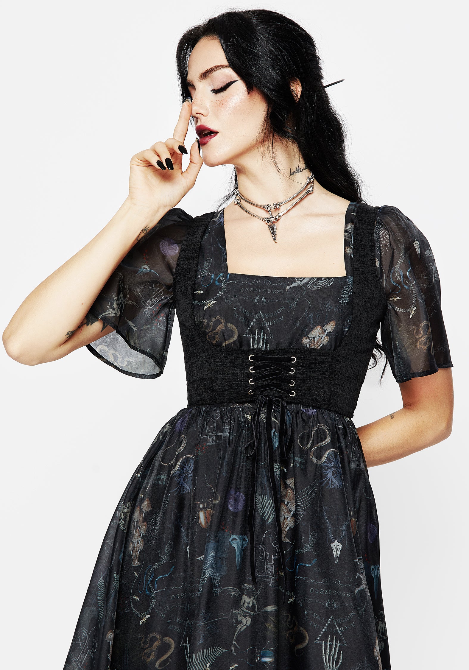 Black Lace-Up Corset Top with Adjustable Straps | Florence