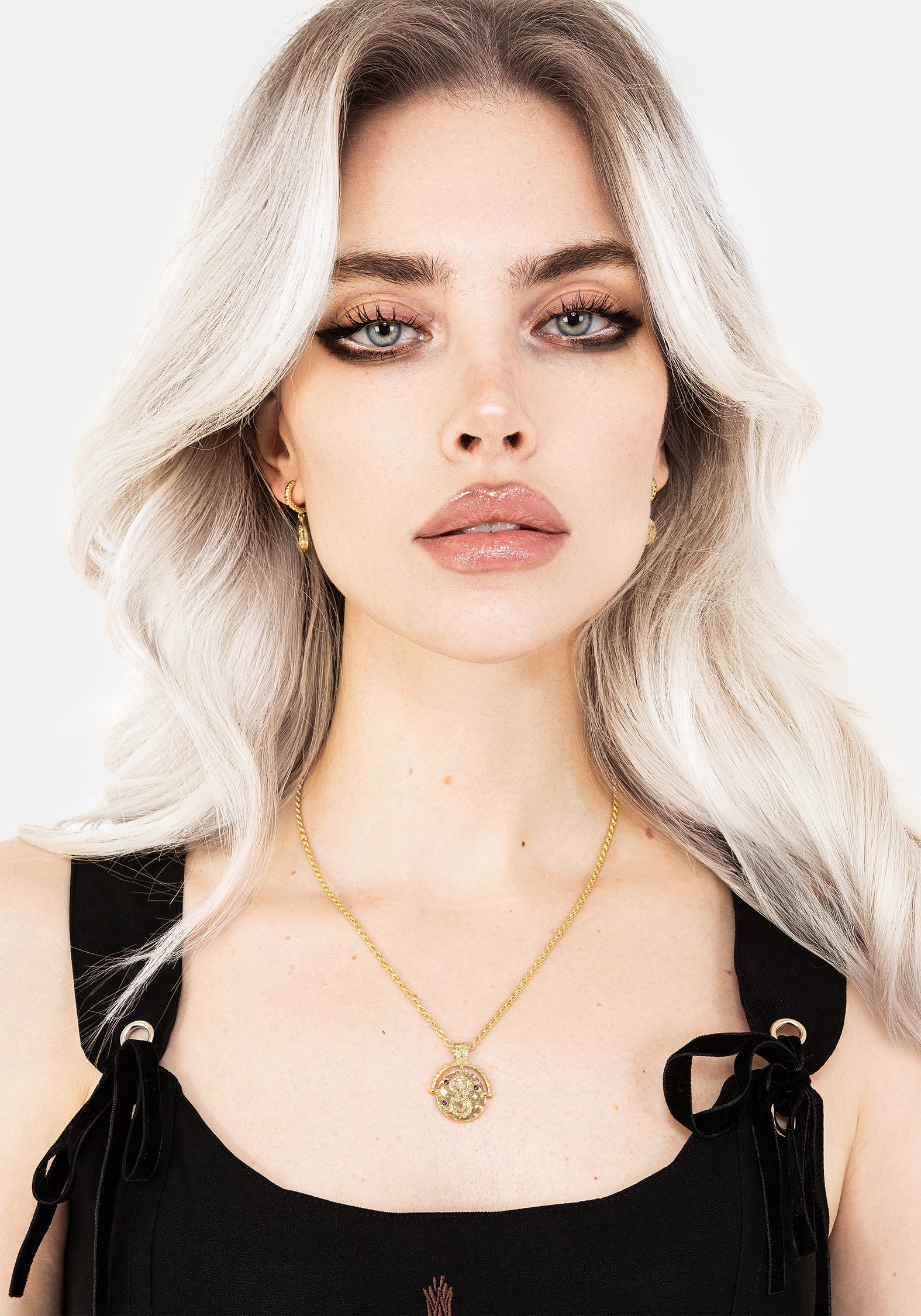 Gold Ouroboros Snake Necklace with Purple Gems | Handcrafted Jewelry