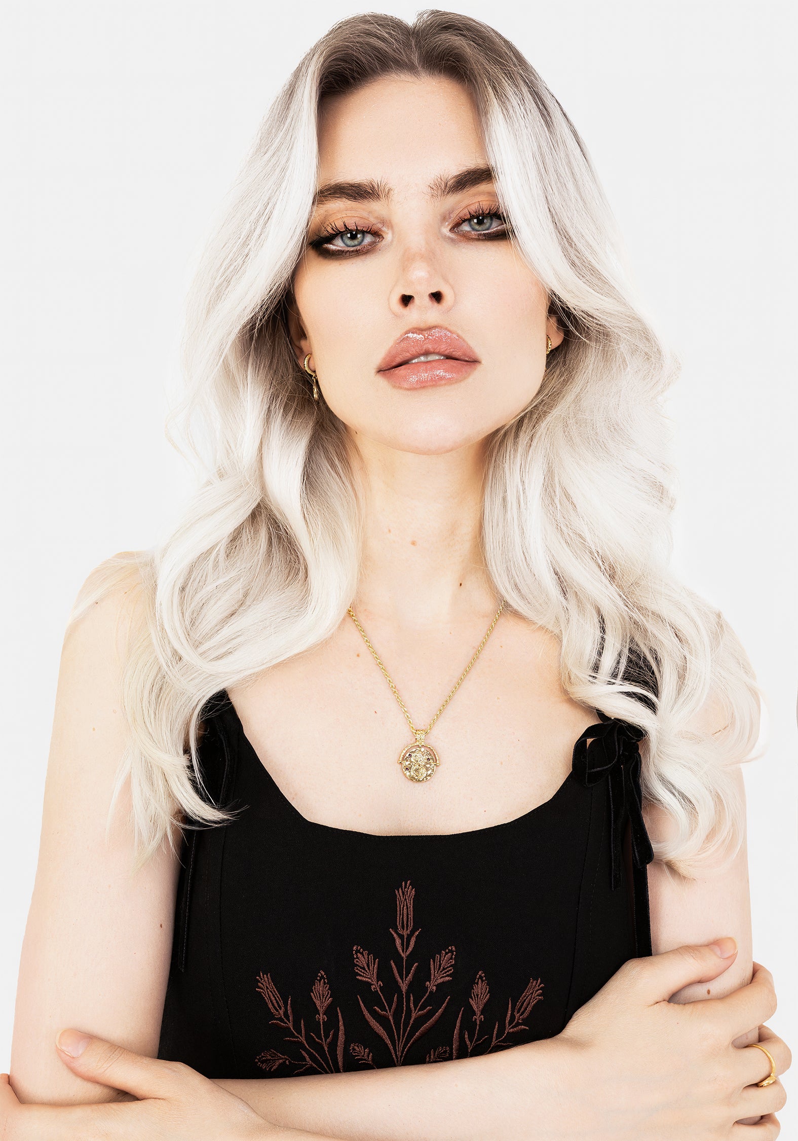 Gold Ouroboros Snake Necklace with Purple Gems | Handcrafted Jewelry