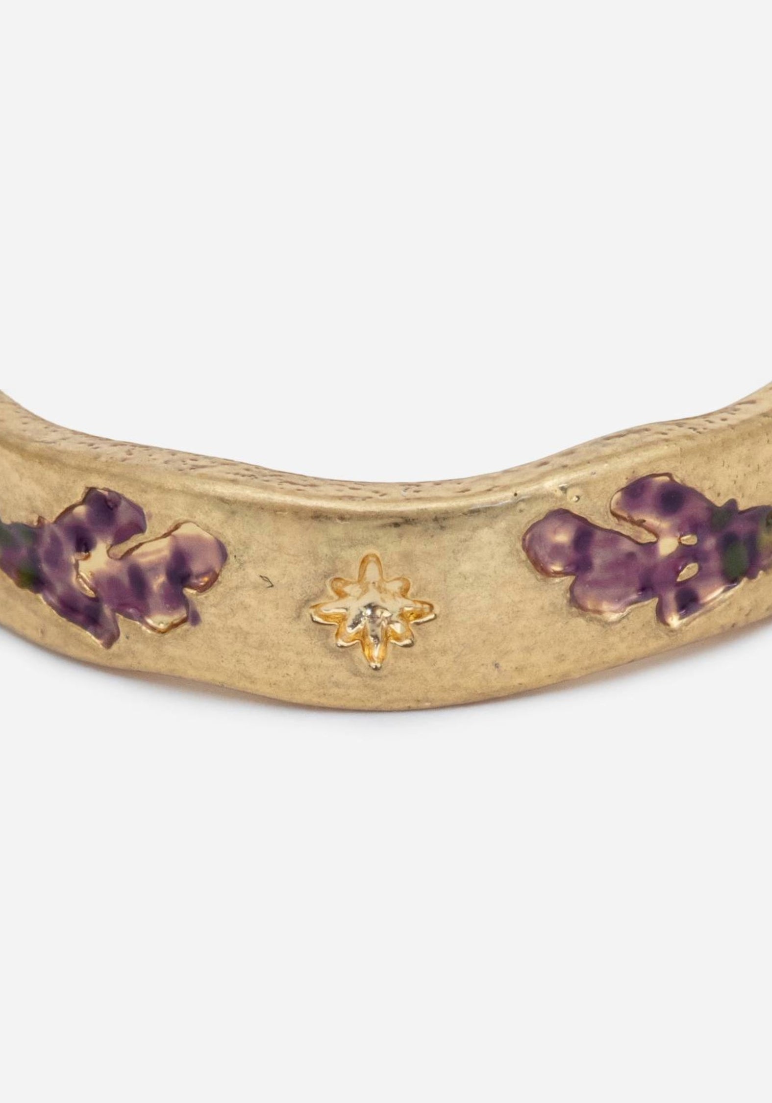 Hand-Painted Foxglove Floral Ring in 22ct Gold | Hermia