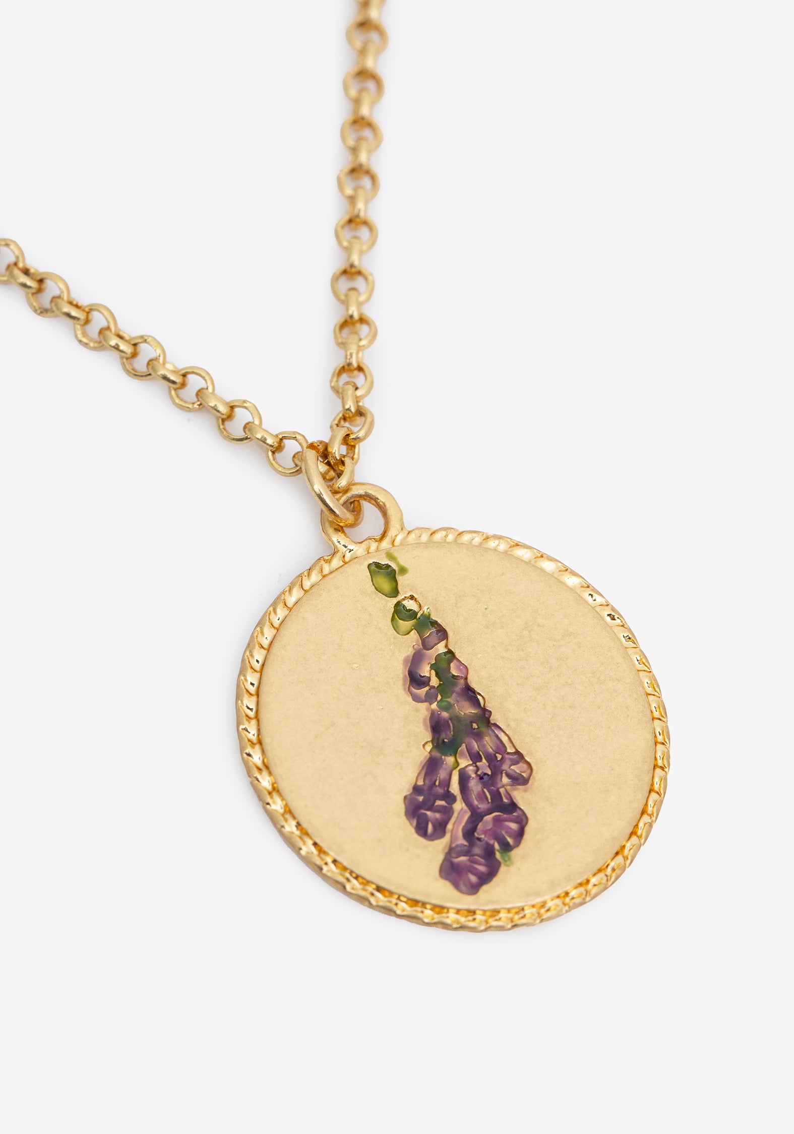 Gold Foxglove Necklace with Hand-Painted Enamel | Hermia
