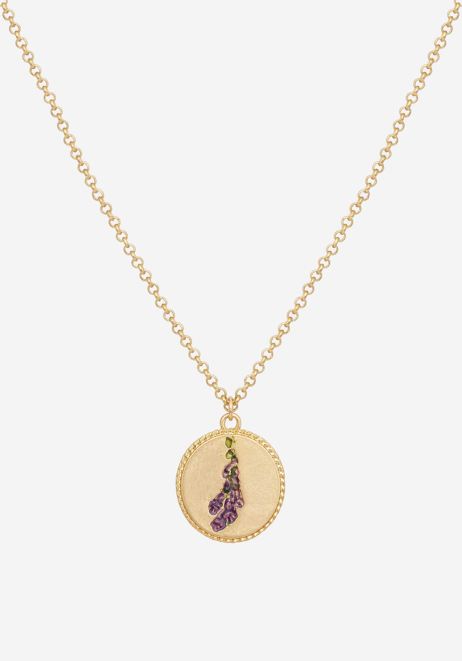 Gold Foxglove Necklace with Hand-Painted Enamel | Hermia