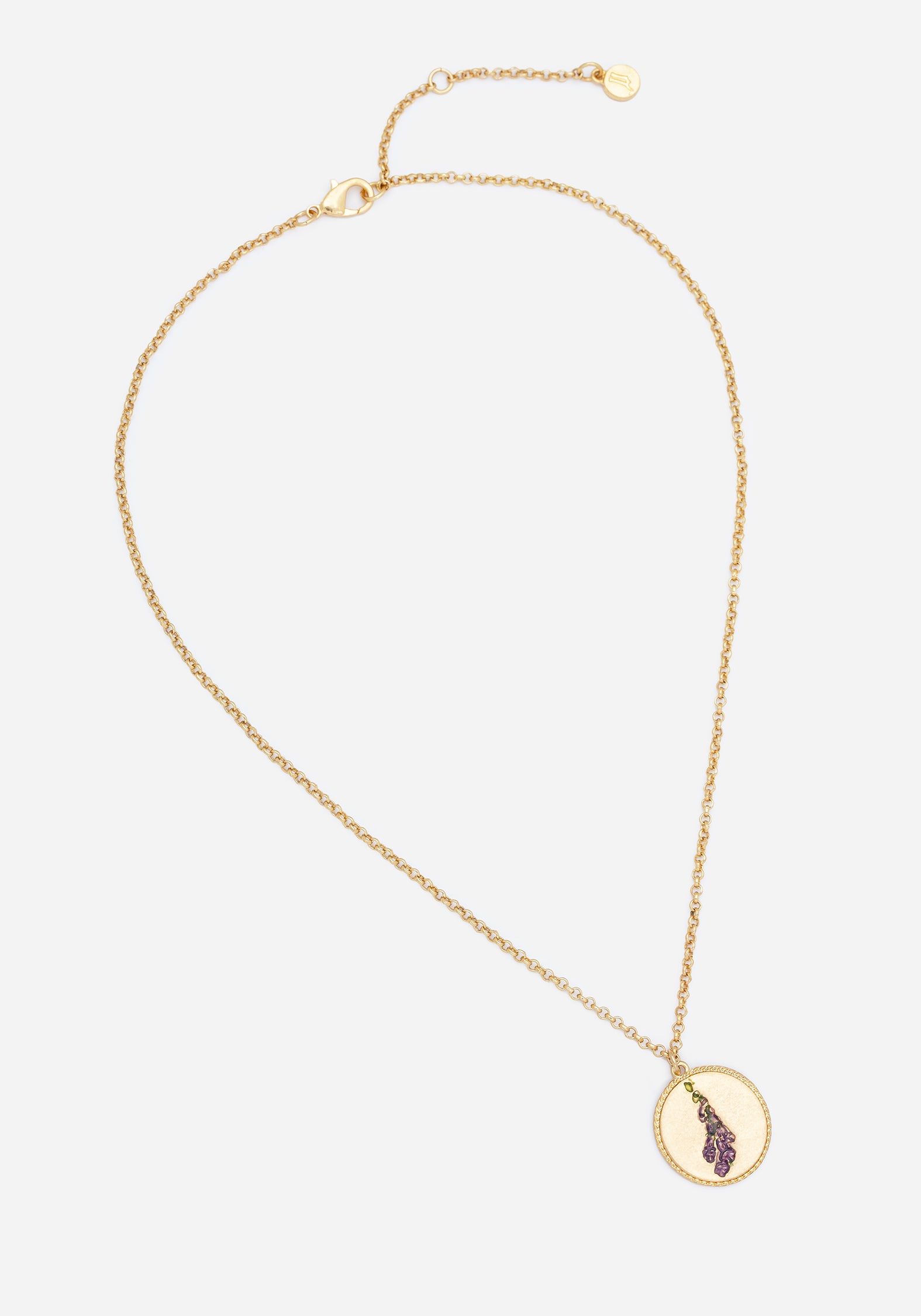 Gold Foxglove Necklace with Hand-Painted Enamel | Hermia