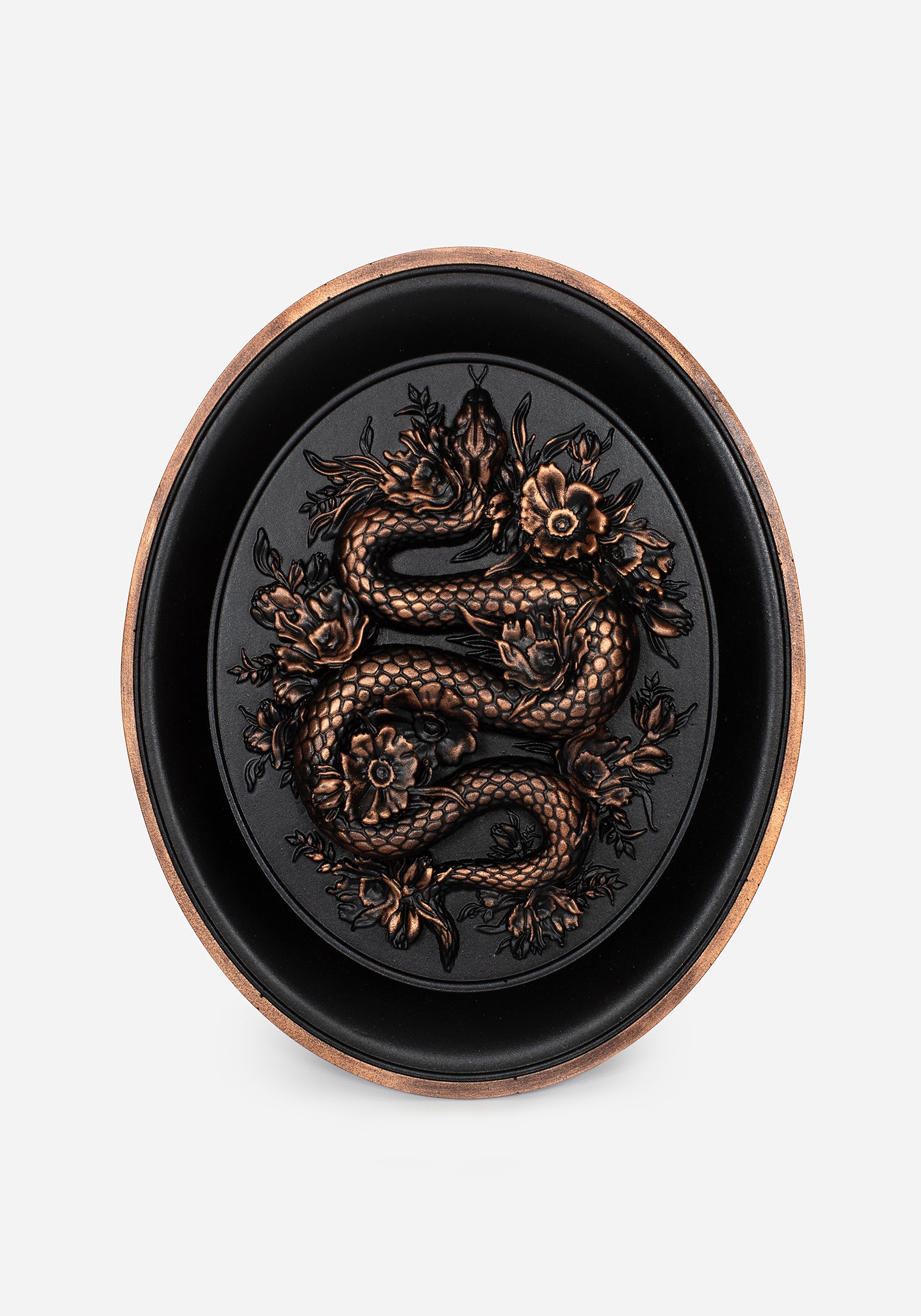 Black & Bronze Floral Snake Wall Hanger | Eden Resin Plaque