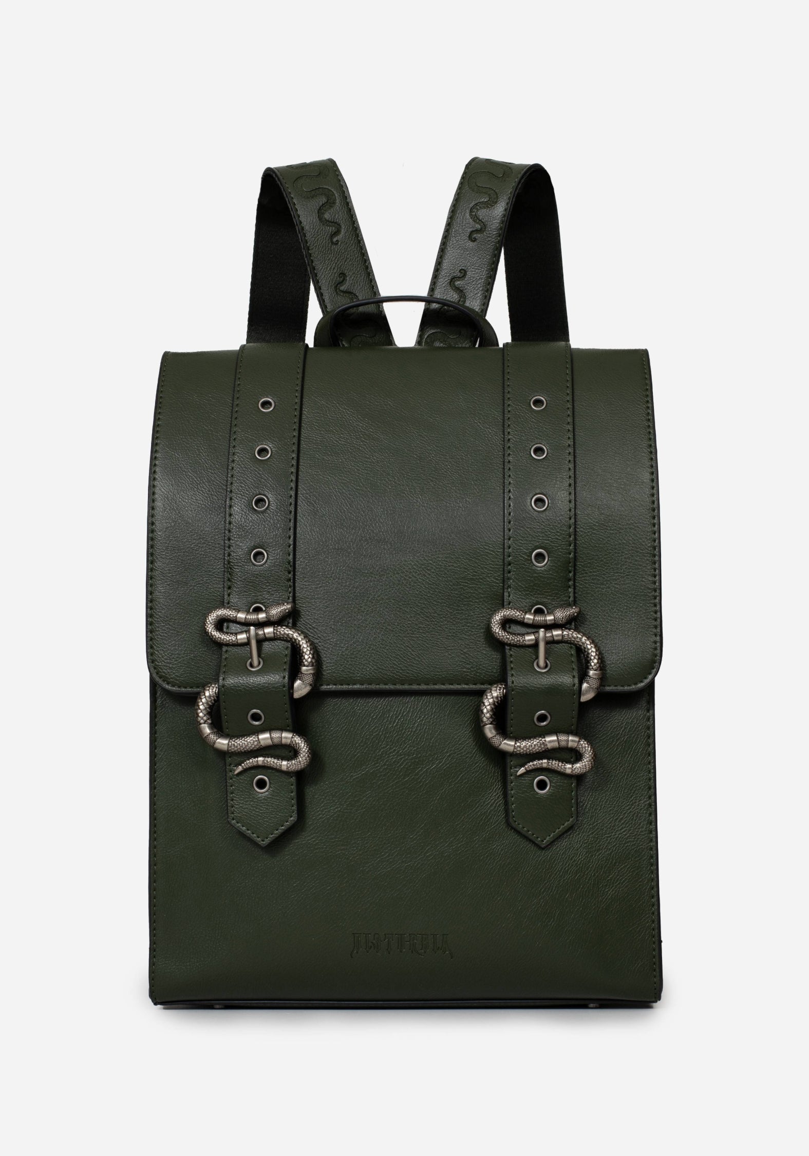 Green Snake Buckle Satchel Backpack for Work & Play | Mamba