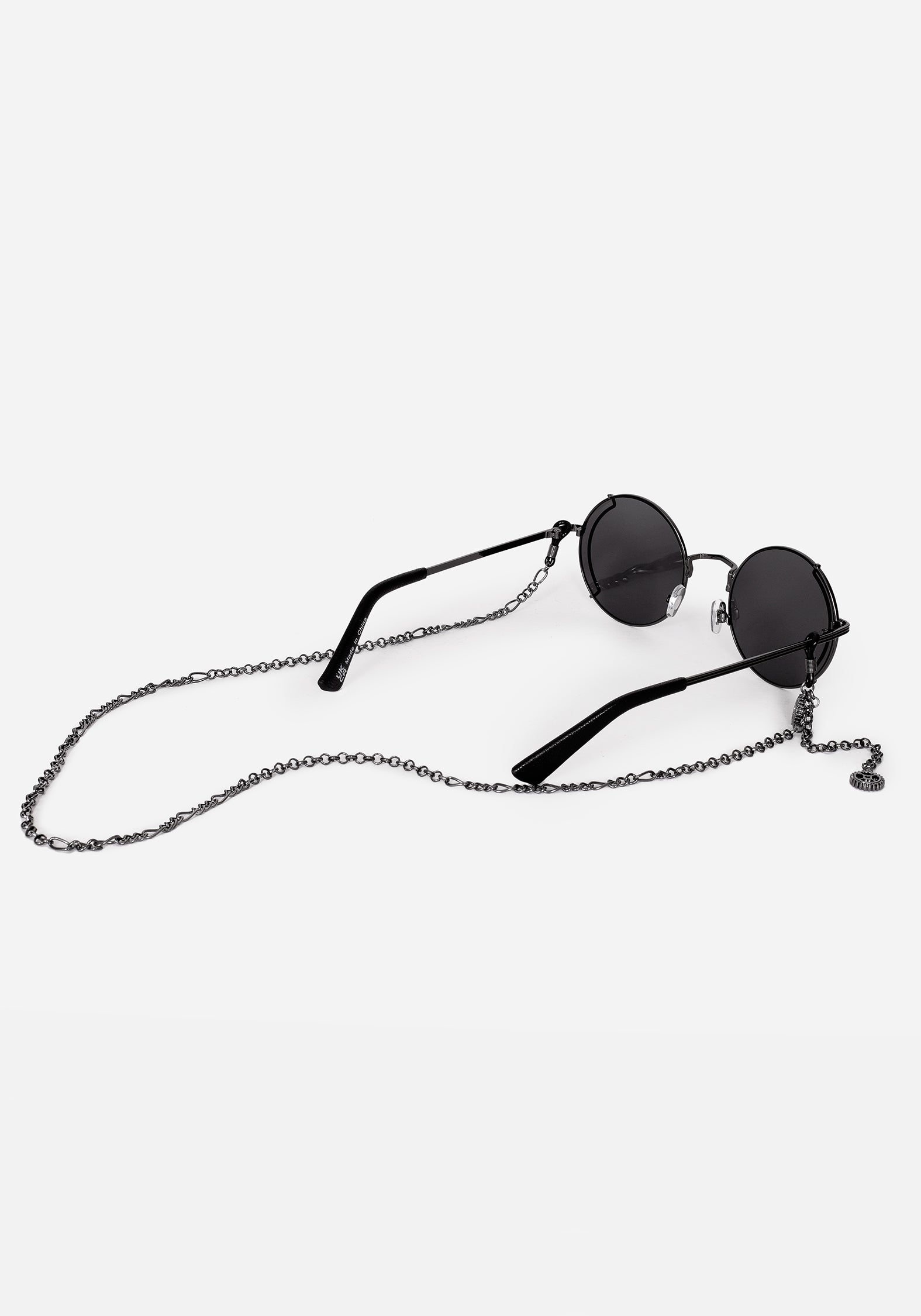 Steampunk Sunglasses with Chain | Gunmetal Round Frames & UV Protection